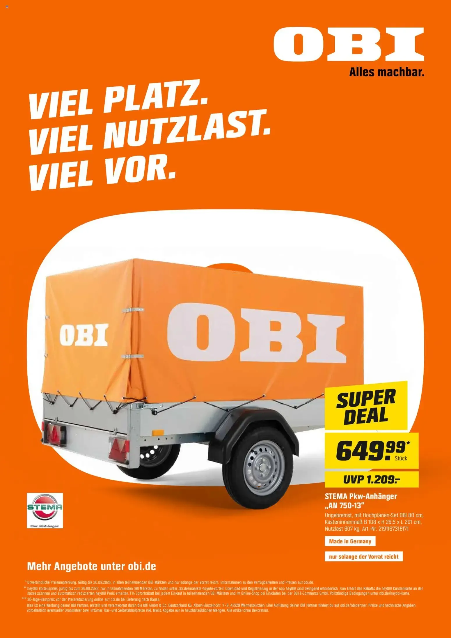 OBI Ausgabe September 2026 von 1. September bis 30. September 2026 - Prospekt seite 12