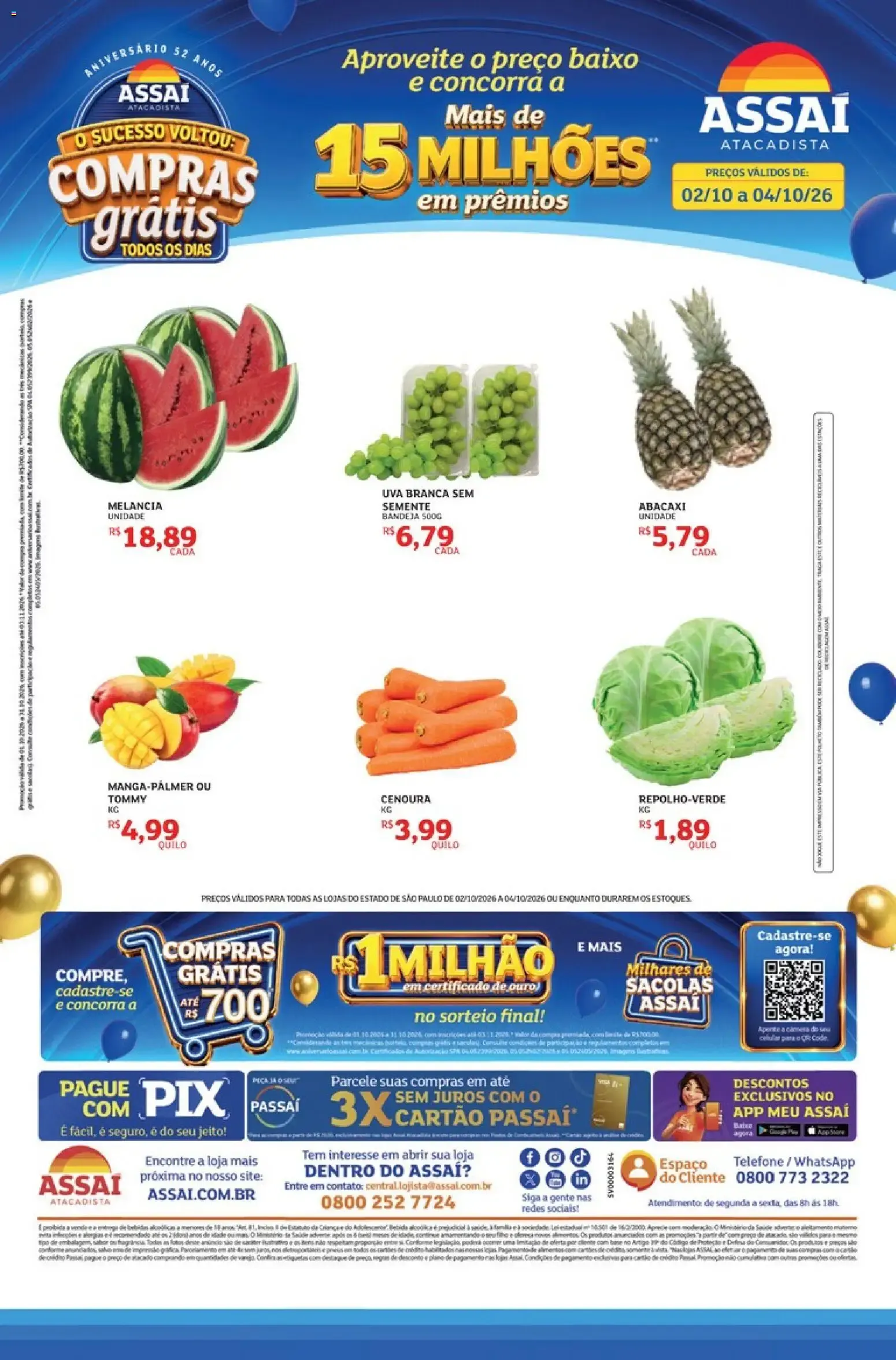 Encarte de Assaí Atacadista ofertas - SP de 02/10/2026 | Promoções Online 2 de outubro até 4 de outubro 2026 - Pagina 1
