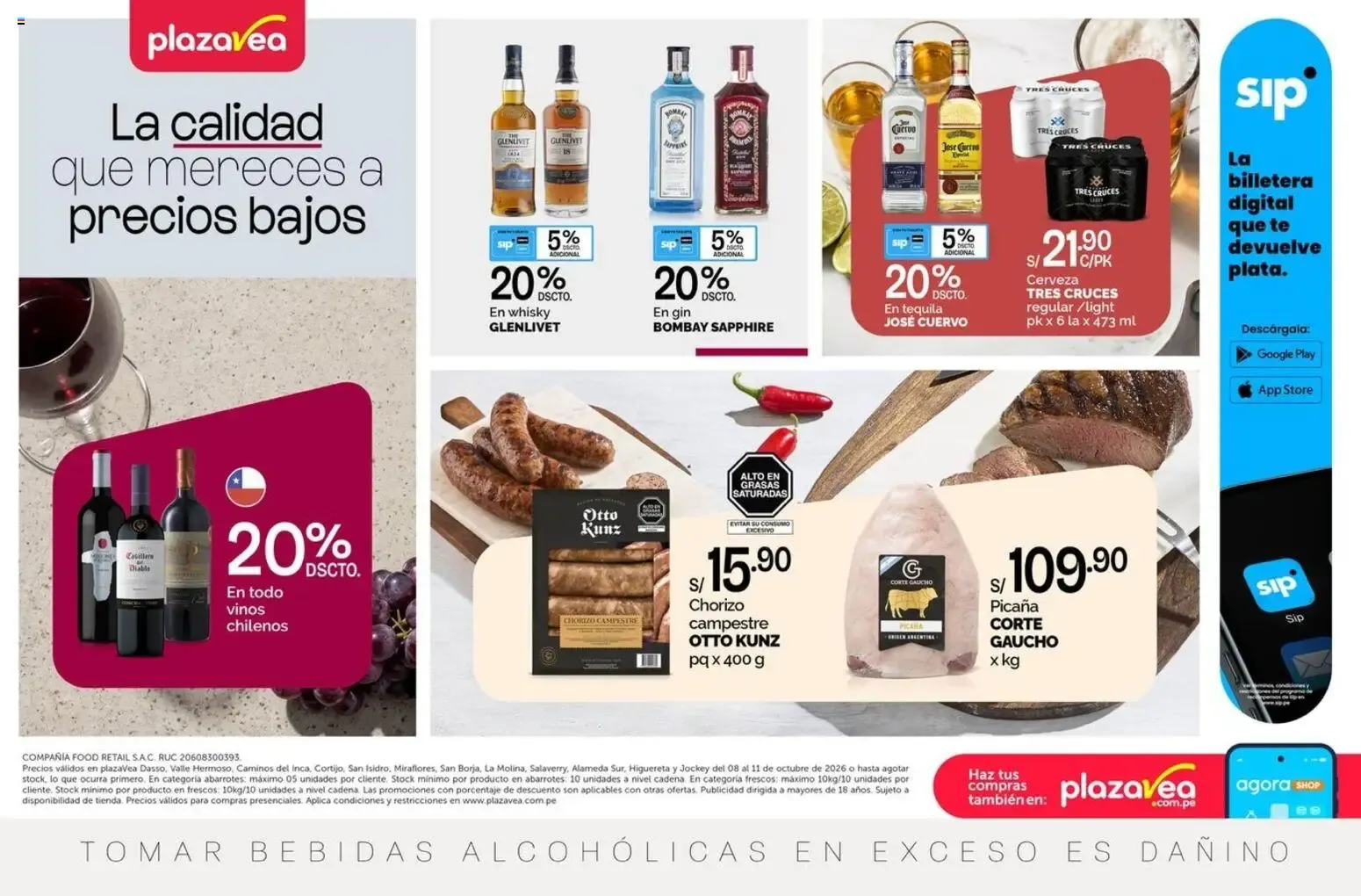 Catalogo de Plaza Vea: La calidad que mereces a precios bajos 8 de octubre al 11 de octubre 2026 - Pag 1