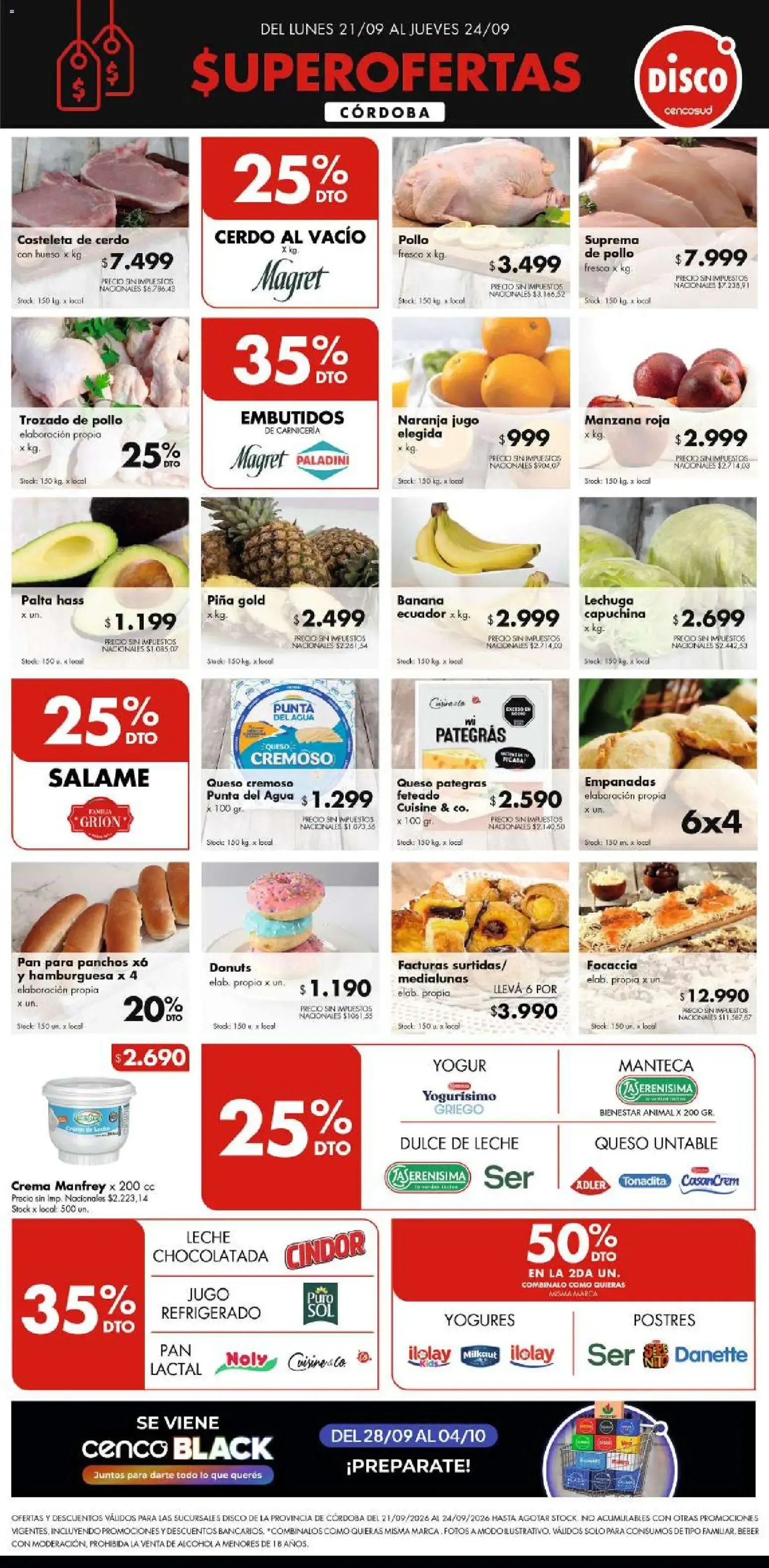 Ofertas de Disco - Superofertas Córdoba 21 de septiembre al 24 de septiembre 2026 - Página 1 del catálogo