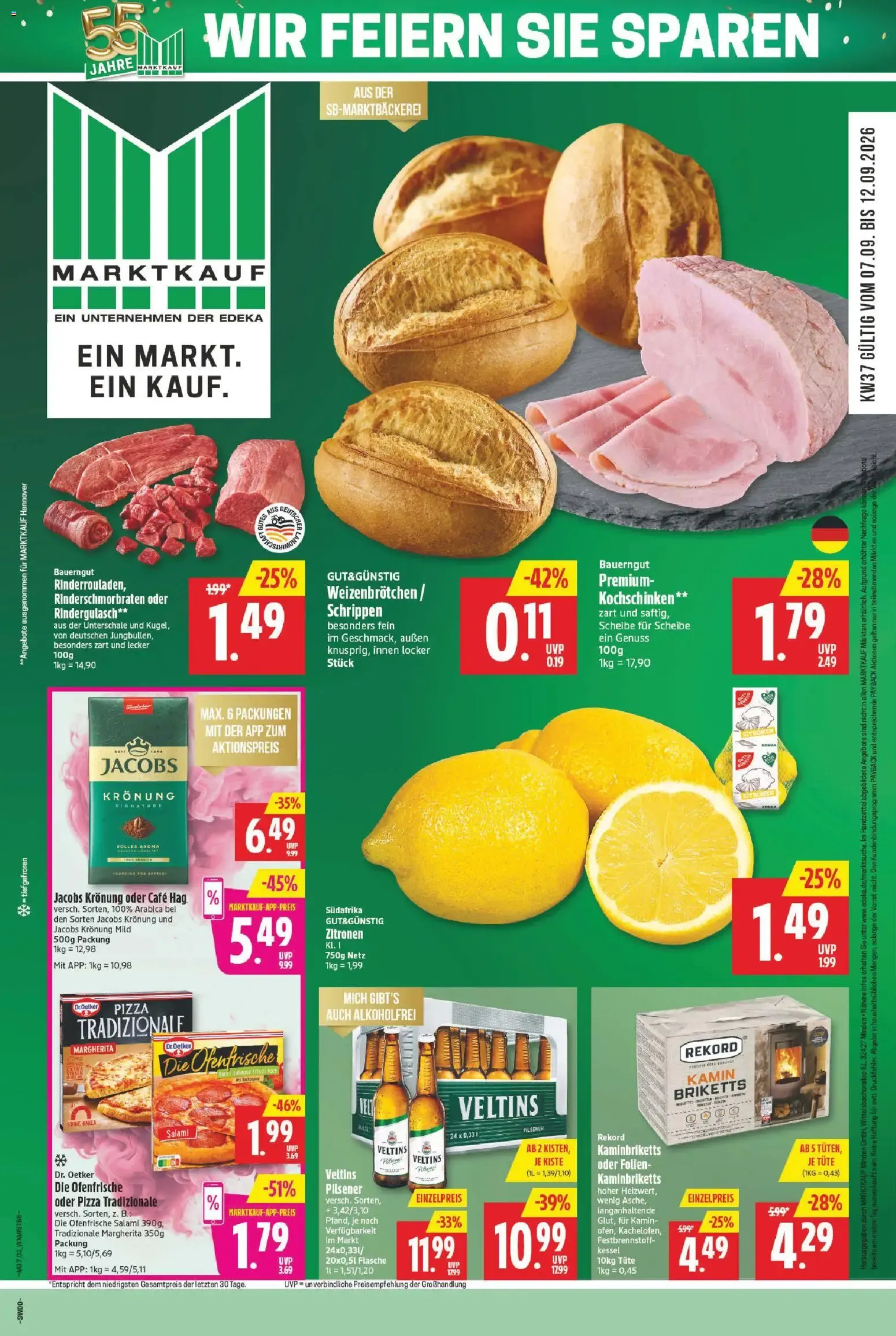 Marktkauf: Wir feiern, Sie sparen von 7. September bis 12. September 2026 - Prospekt seite 1