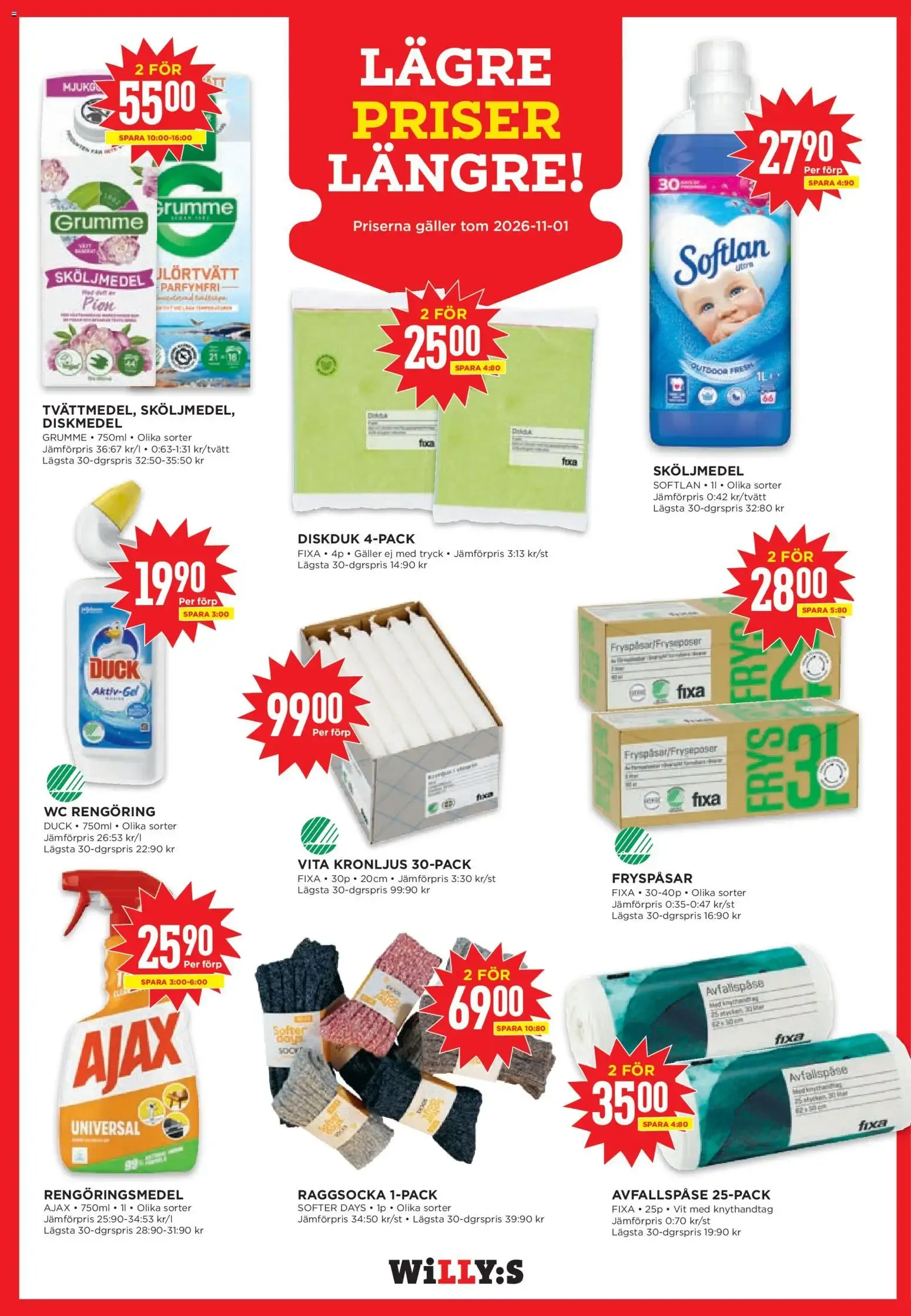 Willys: Sveriges billigaste matkasse från 28 september till 4 oktober 2026 - Reklamblad sidor 10