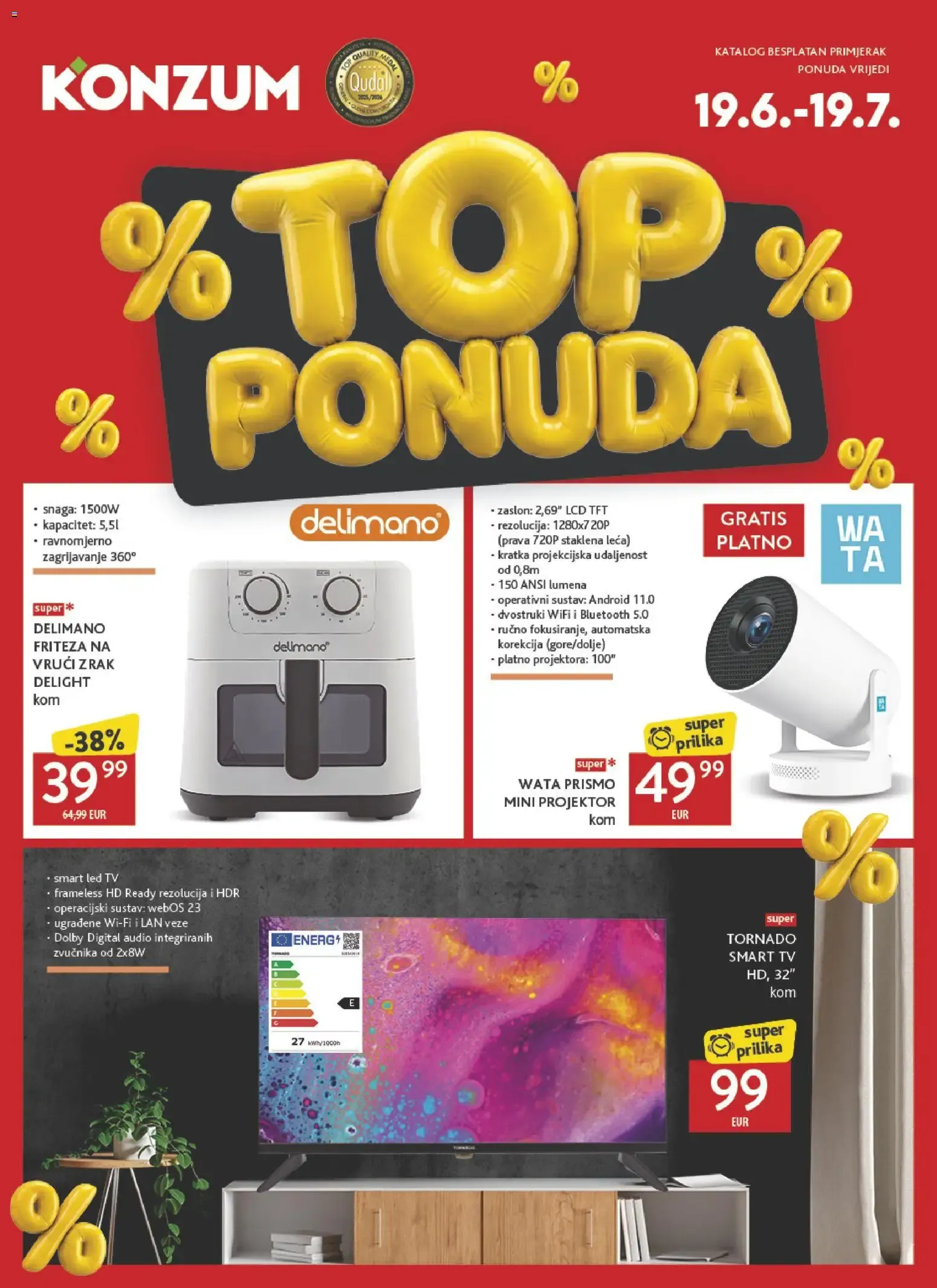 Katalog Konzum Top Ponuda od 19. lipnja do 19. srpnja 2026. - Pregled Stranica 1