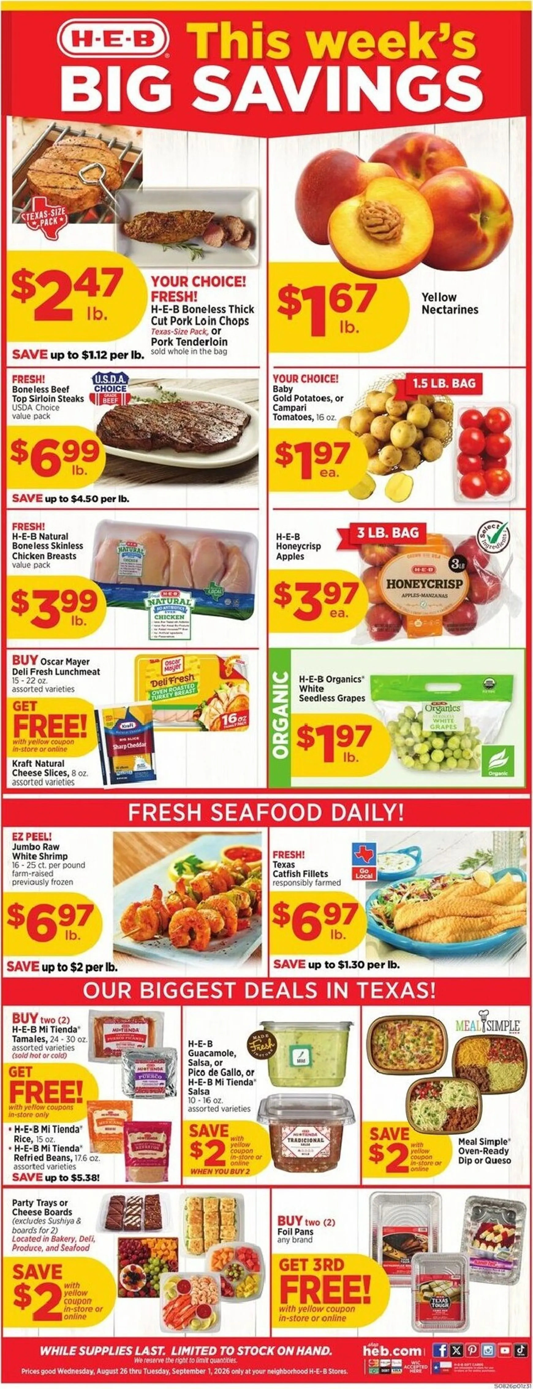 Weekly ad H-E-B This week's BIG SAVINGS from August 26 to September 1 2026 - Page 1