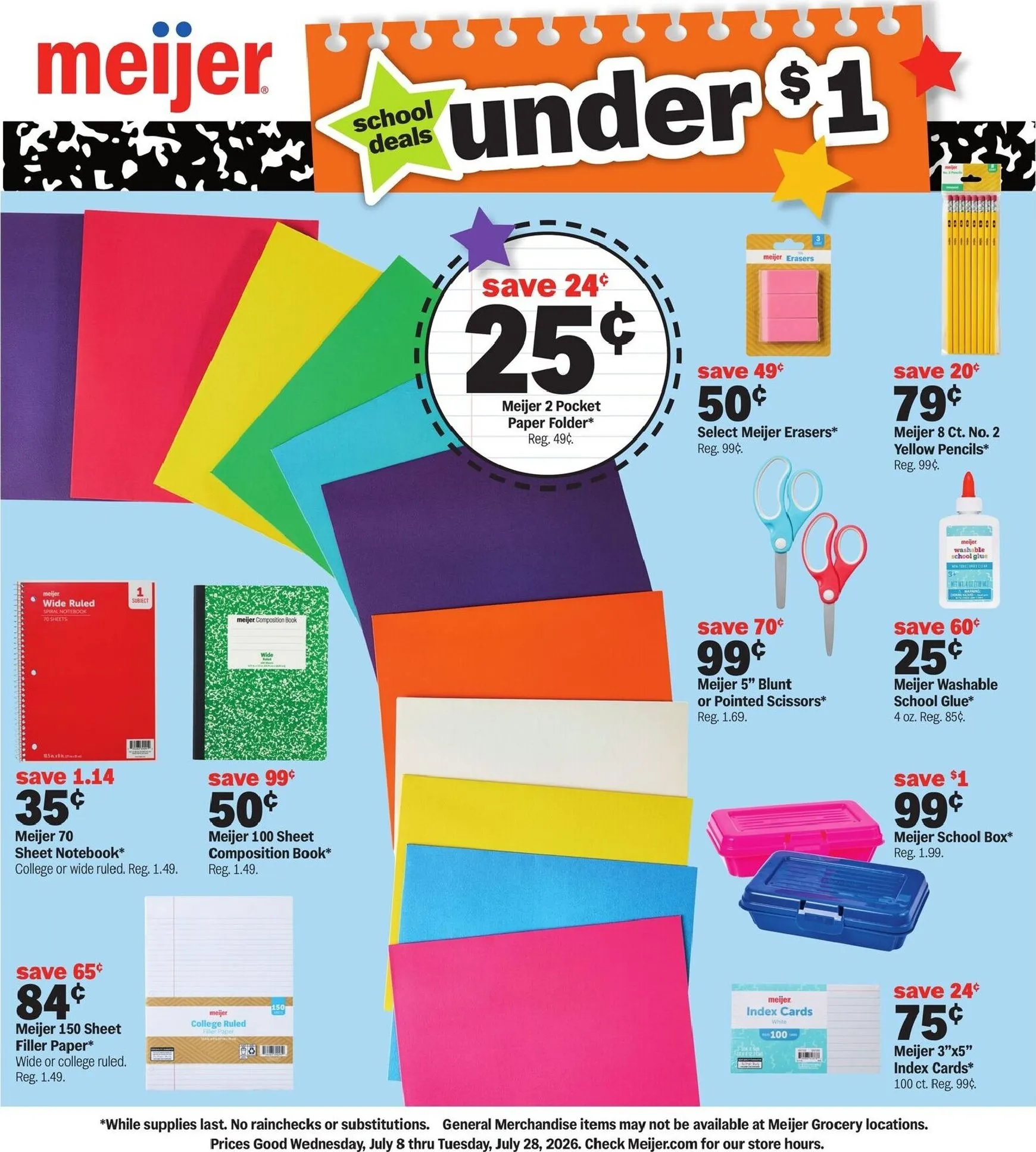 Weekly ad Future Meijer - Back to School flyer valid from Wednesday 07/08/2026 to Tuesday 07/28/2026 from July 8 to July 28 2026 - Page 1
