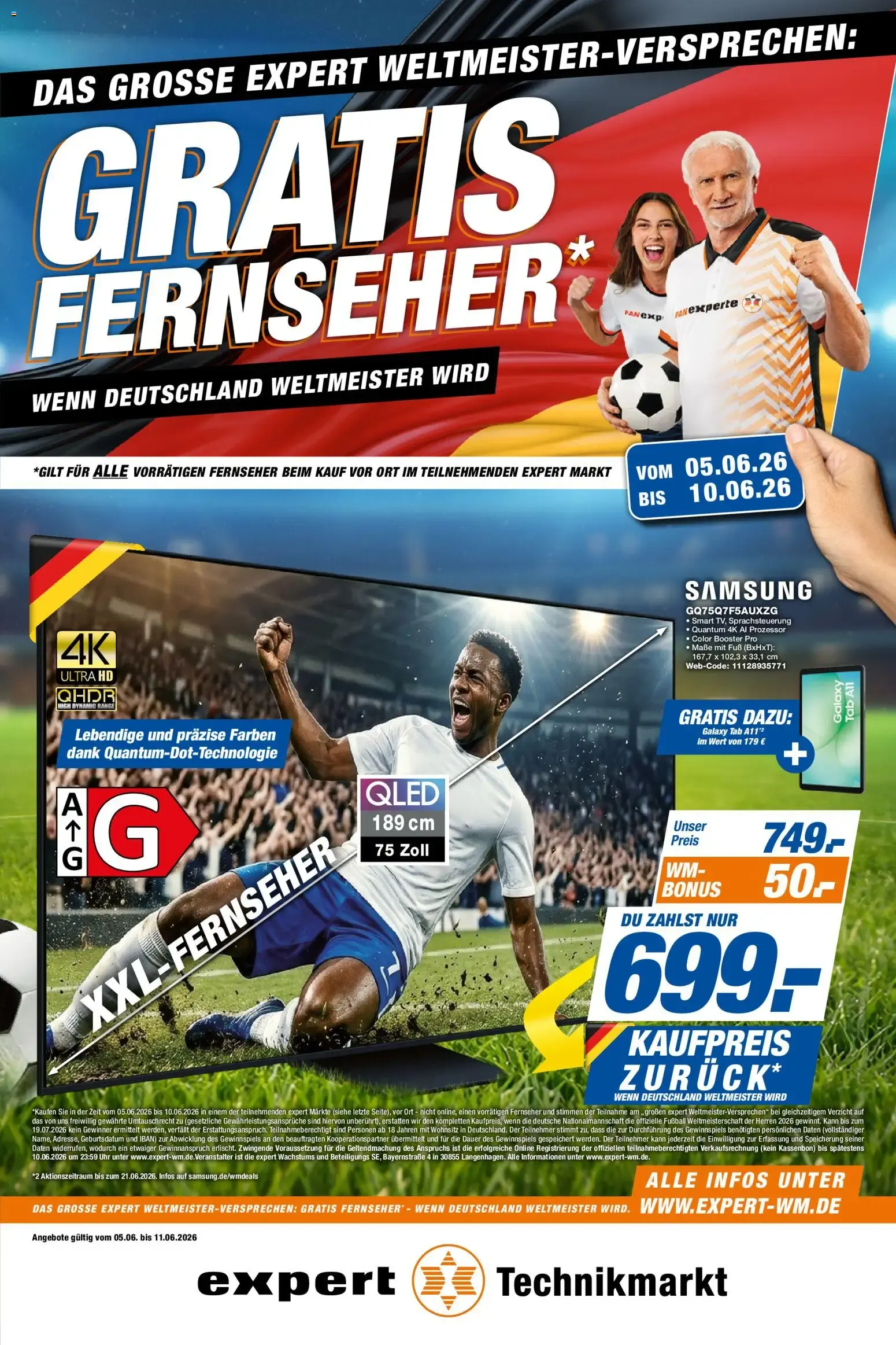 Expert Weltmeister-Versprechen: Gratis Fernseher