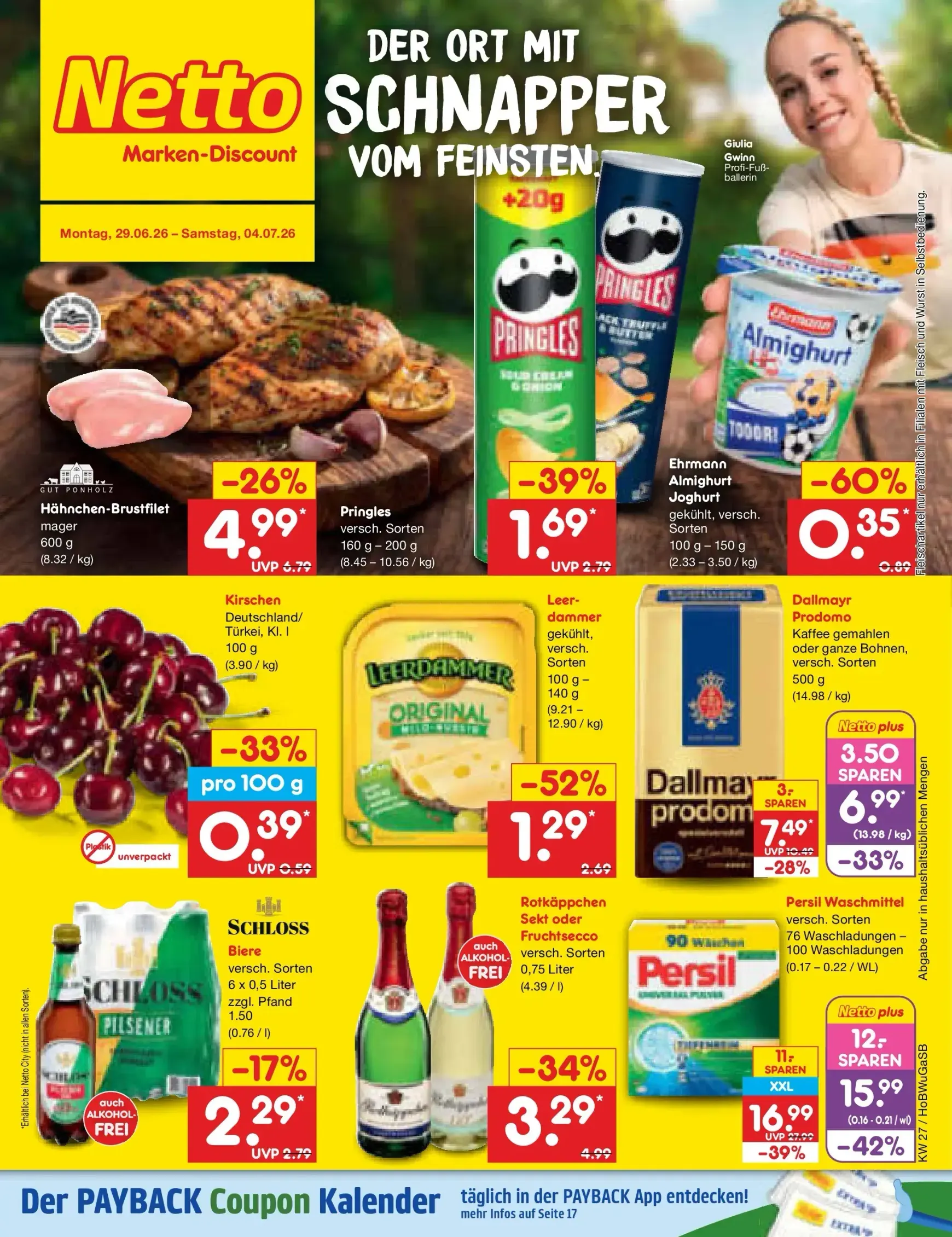 Netto Marken Discount - Sonderangebote Prospekt – von Montag 29.06.2026 bis Samstag 04.07.2026 von 29. Juni bis 4. Juli 2026 - Prospekt seite 1