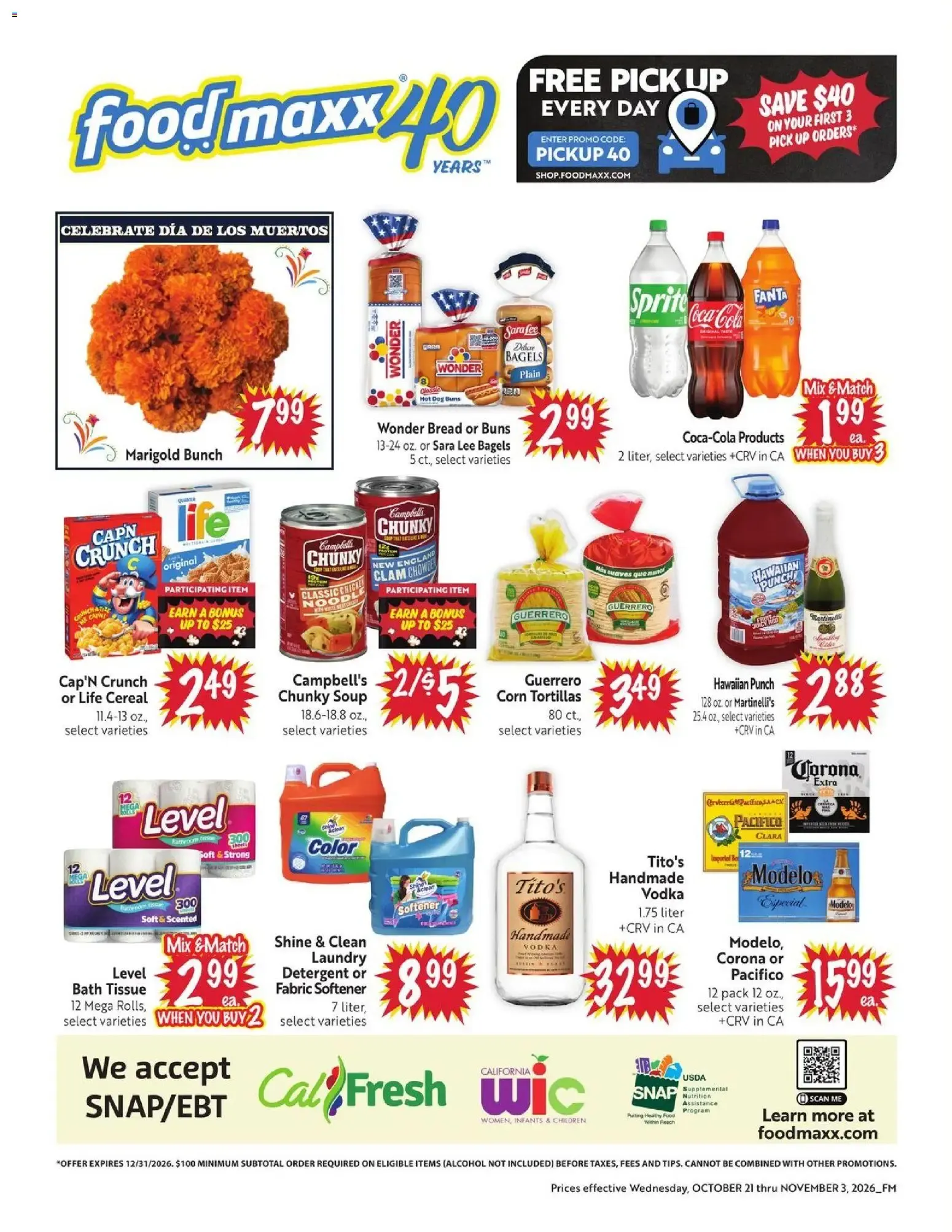 Weekly promotion FoodMaxx Weekly Ad - NV (10/21 - 11/03 2026) - Flyer spanning from October 21 to November 3 2026 - Page 2 for Catalogue 365