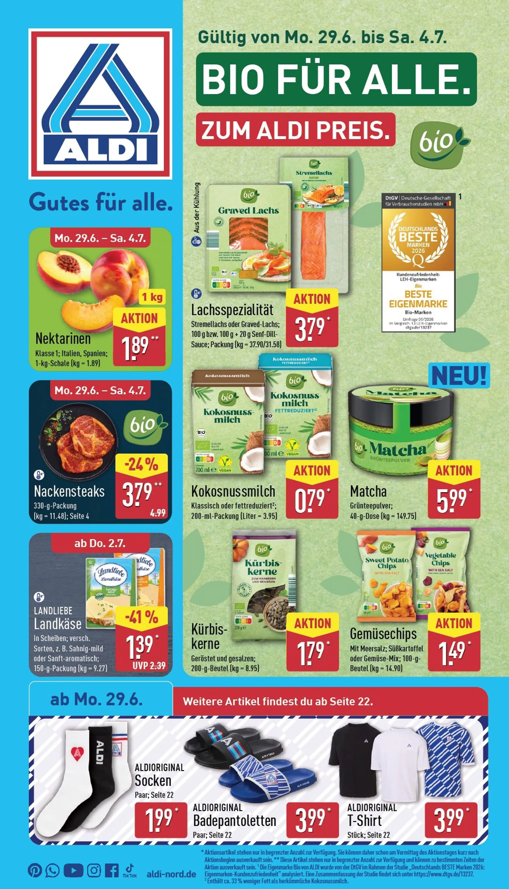 ALDI NORD Prospekt – von Montag 29.06.2026 bis Samstag 04.07.2026
