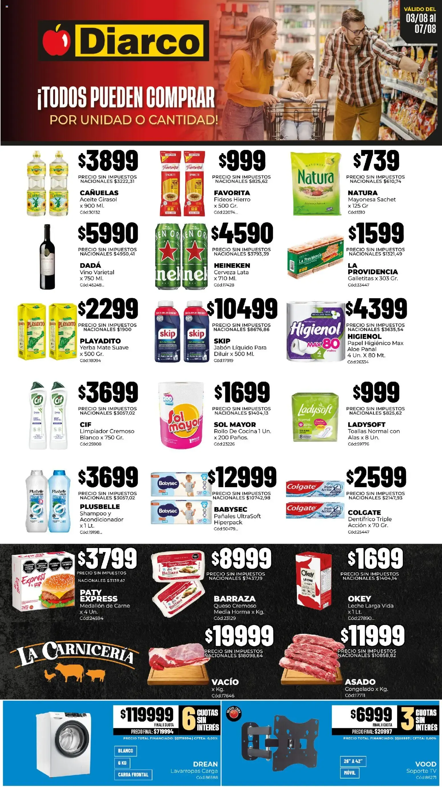 Ofertas de Diarco - ¡TODOS PUEDEN COMPRAR POR UNIDAD O CANTIDAD! 3 de agosto al 7 de agosto 2026 - Página 1 del catálogo