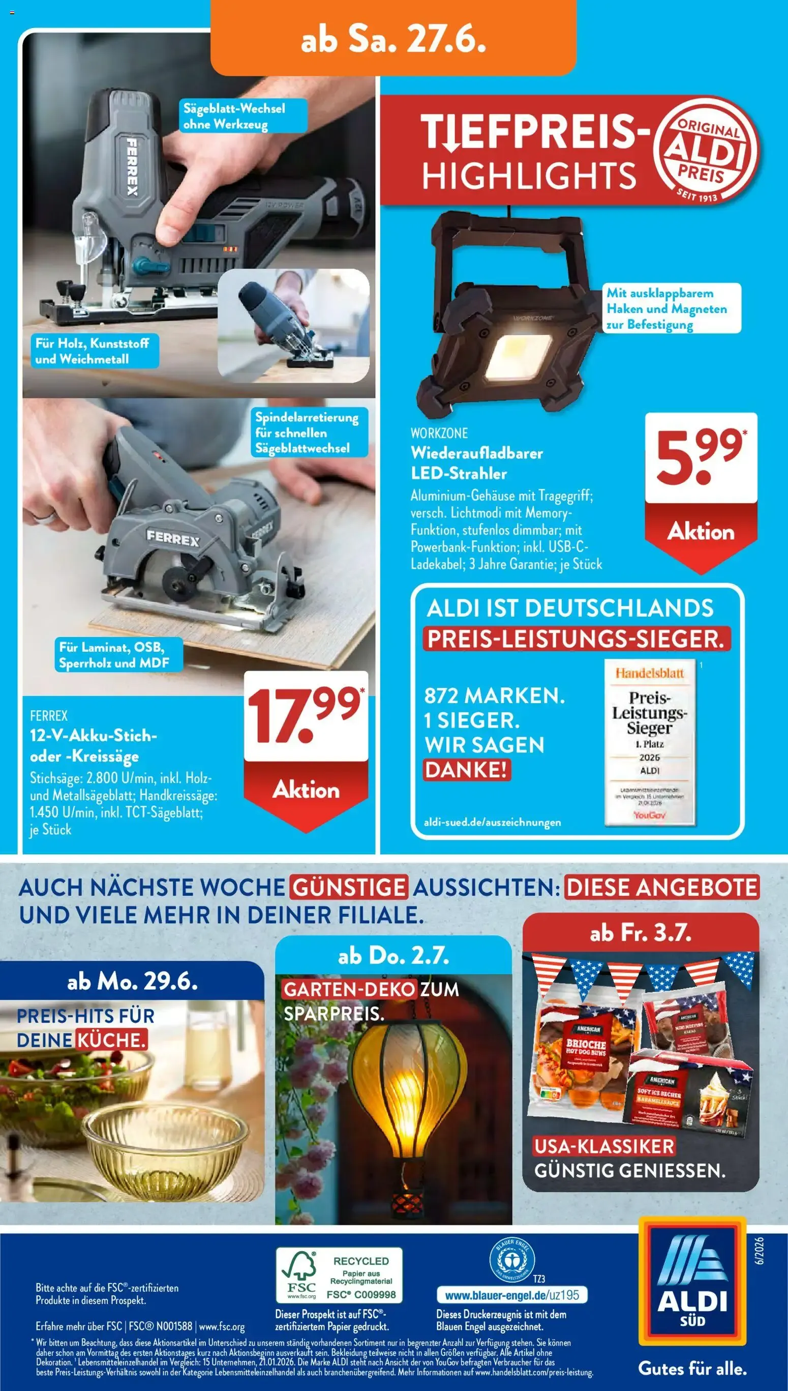 Aldi Süd Prospekt (ab 22.06.2026) zum Blättern von 22. Juni bis 27. Juni 2026 - Prospekt seite 17