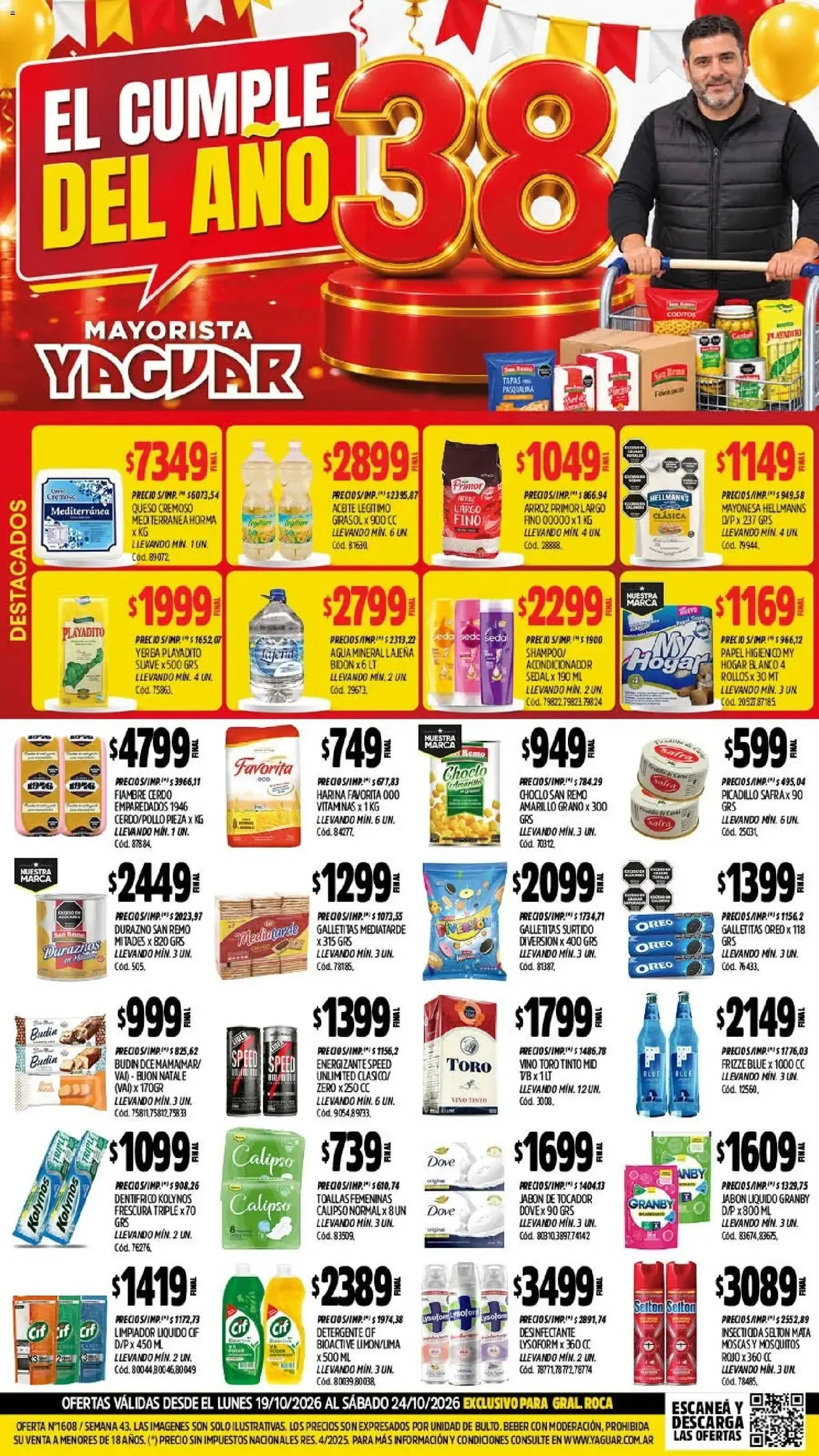 Ofertas de Mayorista Yaguar - El Cumple del Año 38 19 de octubre al 24 de octubre 2026 - Página 1 del catálogo