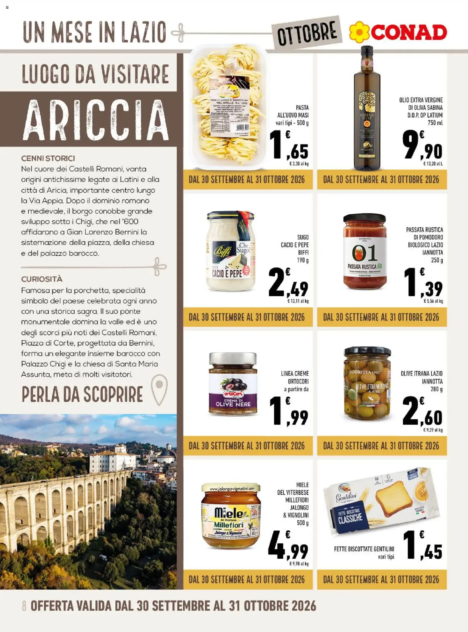 Gli Speciali Conad: Un Mese in Lazio a Tavola da 30 settembre a 31 ottobre di 2026 - Pagina del volantino 8
