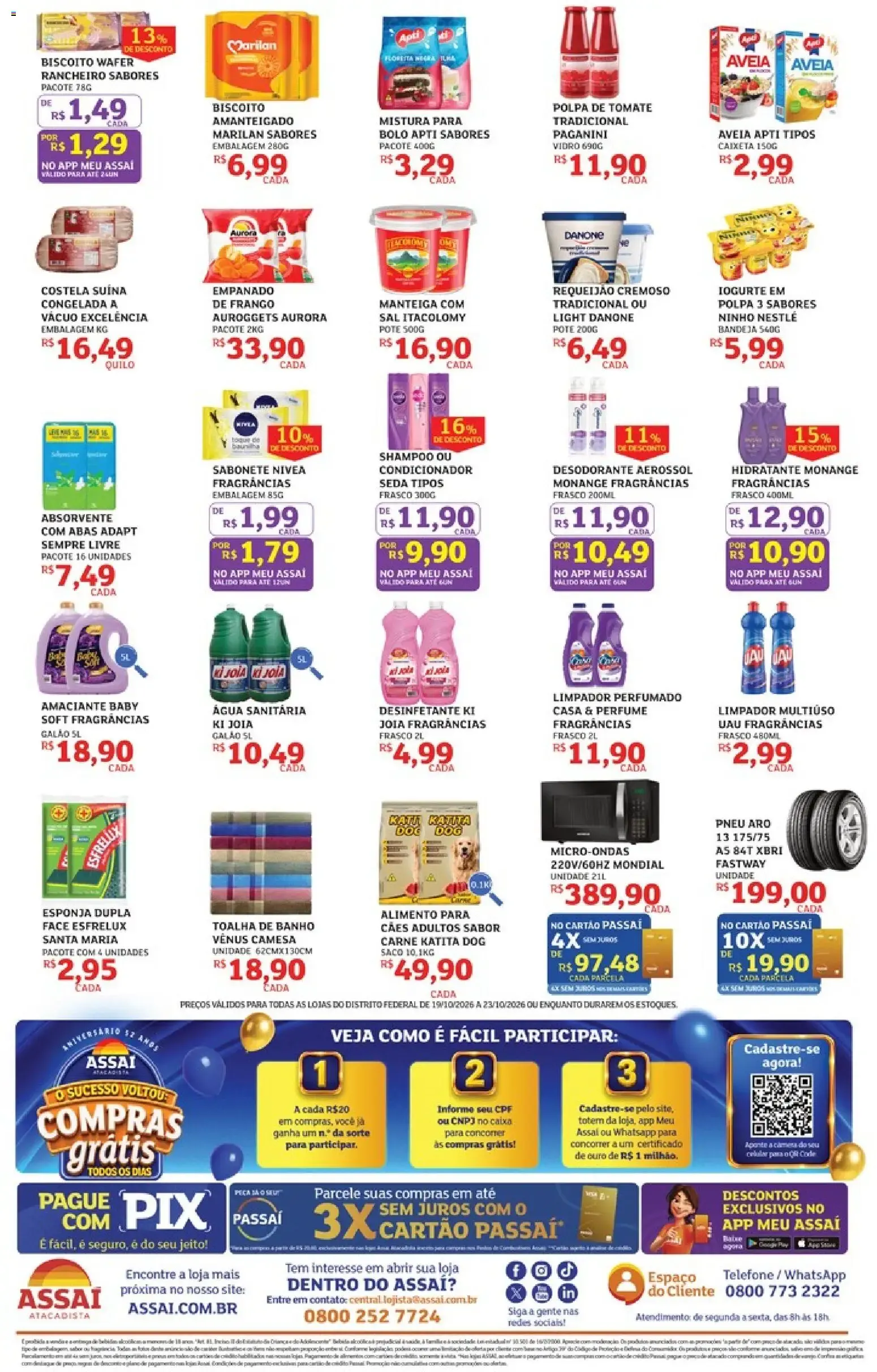 Encarte de Assaí Atacadista 52 Anos: Compras Grátis e 15 Milhões em Prêmios 19 de outubro até 23 de outubro 2026 - Pagina 2
