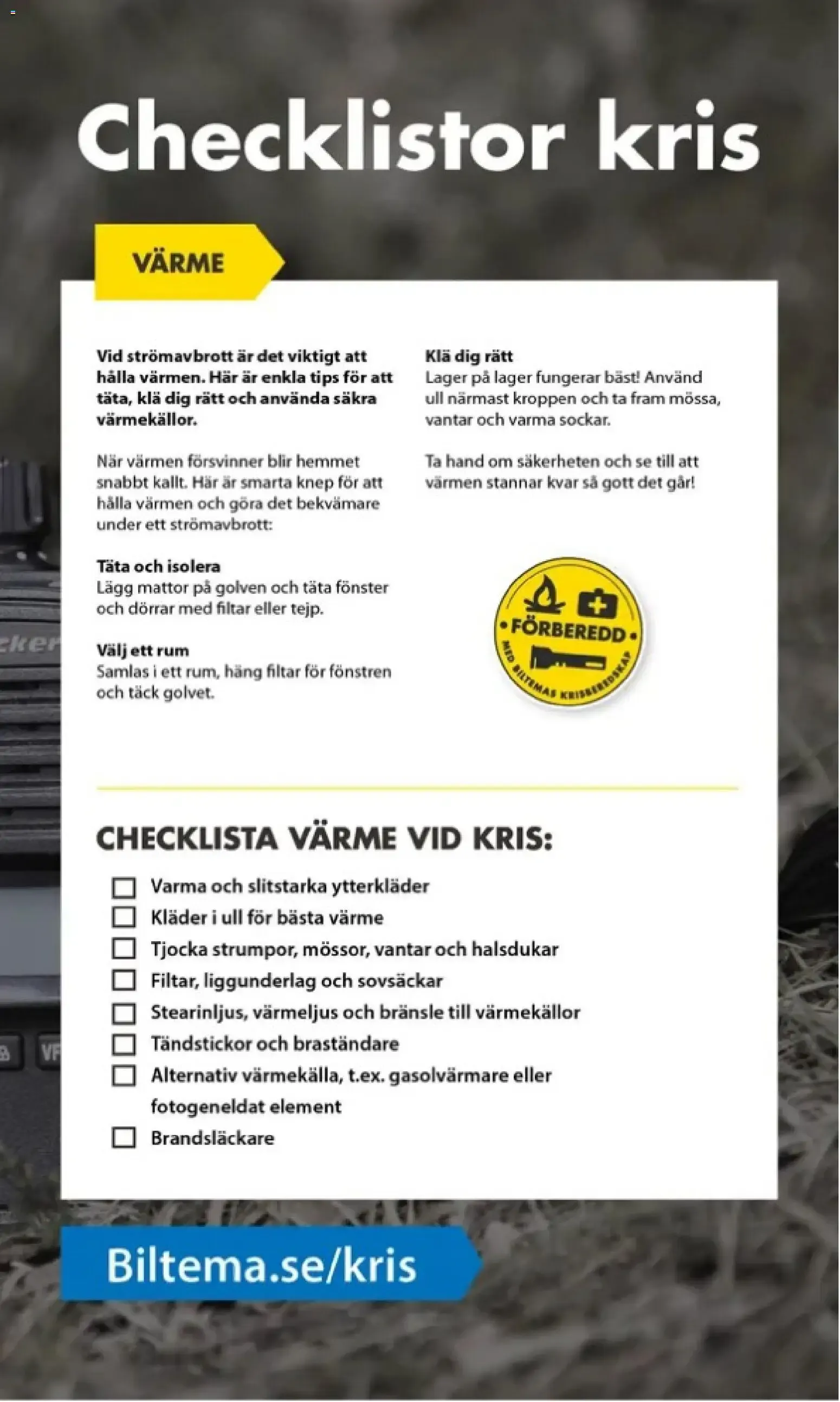 Biltema: Beredskapsvecka. Bli förberedd med våra krisprodukter. från 20 september till 15 oktober 2026 - Reklamblad sidor 10