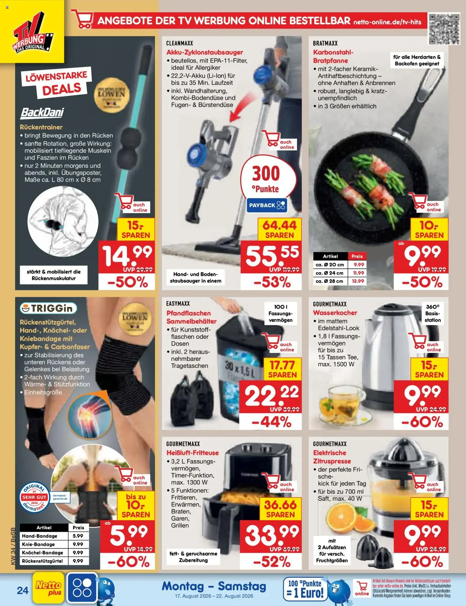 Netto Marken-Discount Prospekt (ab 17.08.2026) » Angebote von 17. August bis 22. August 2026 - Prospekt seite 34