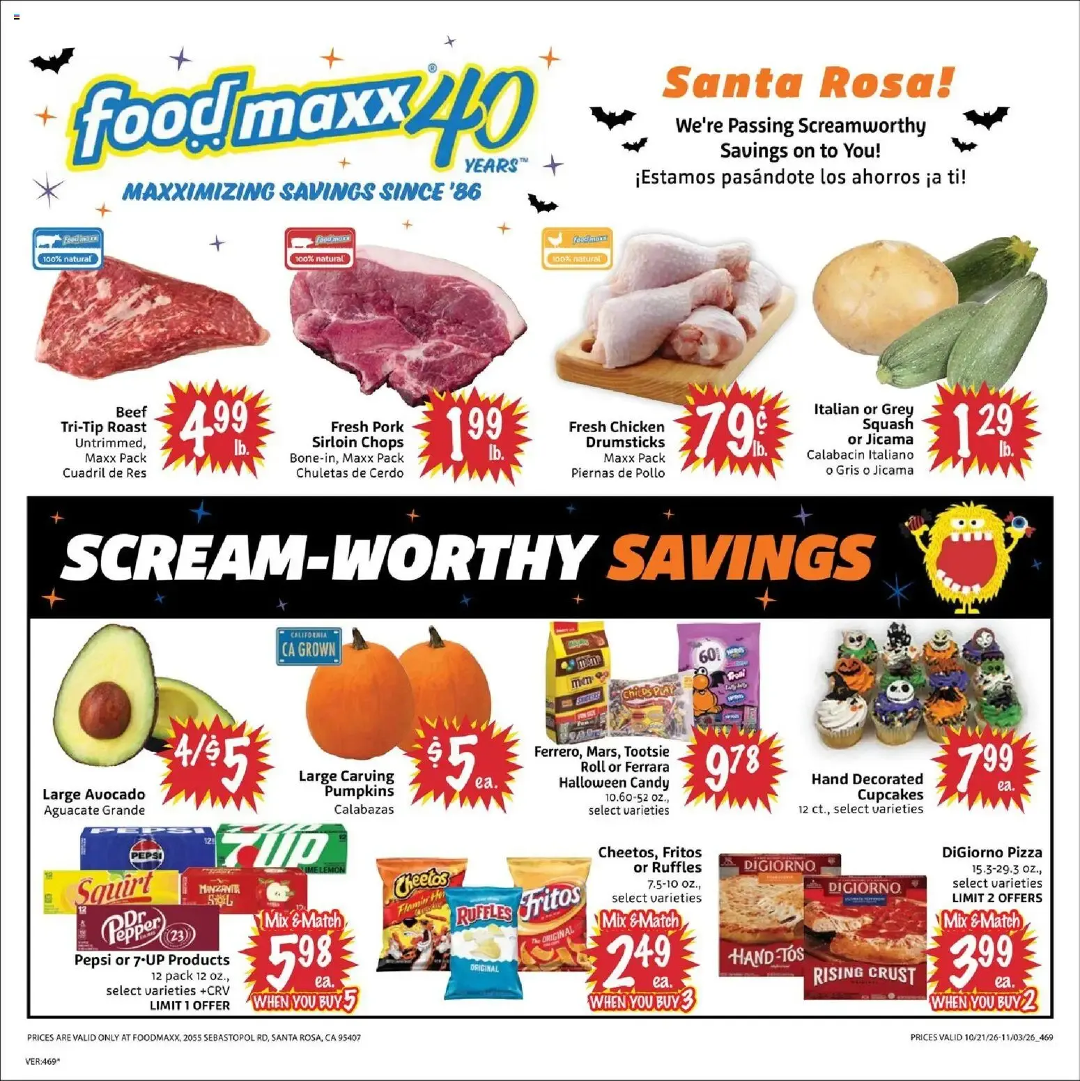 Weekly promotion FoodMaxx Weekly Ad (10/21 - 11/03 2026) - Flyer spanning from October 21 to November 3 2026 - Page 1 for Catalogue 365