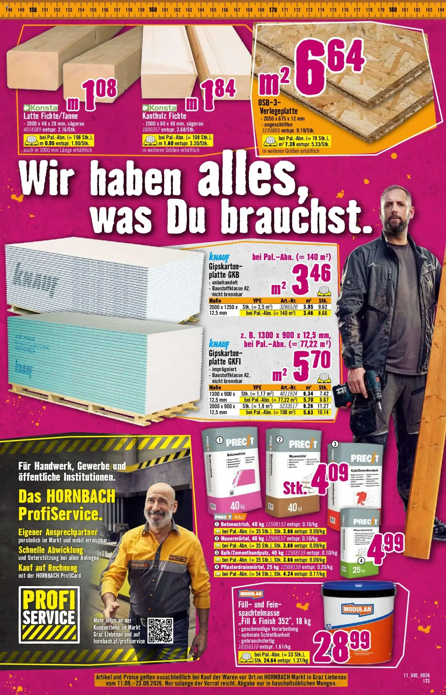 Hornbach Große Neueröffnung Graz Liebenau von 11. September bis 23. September 2026 - Flugblätt seite 10