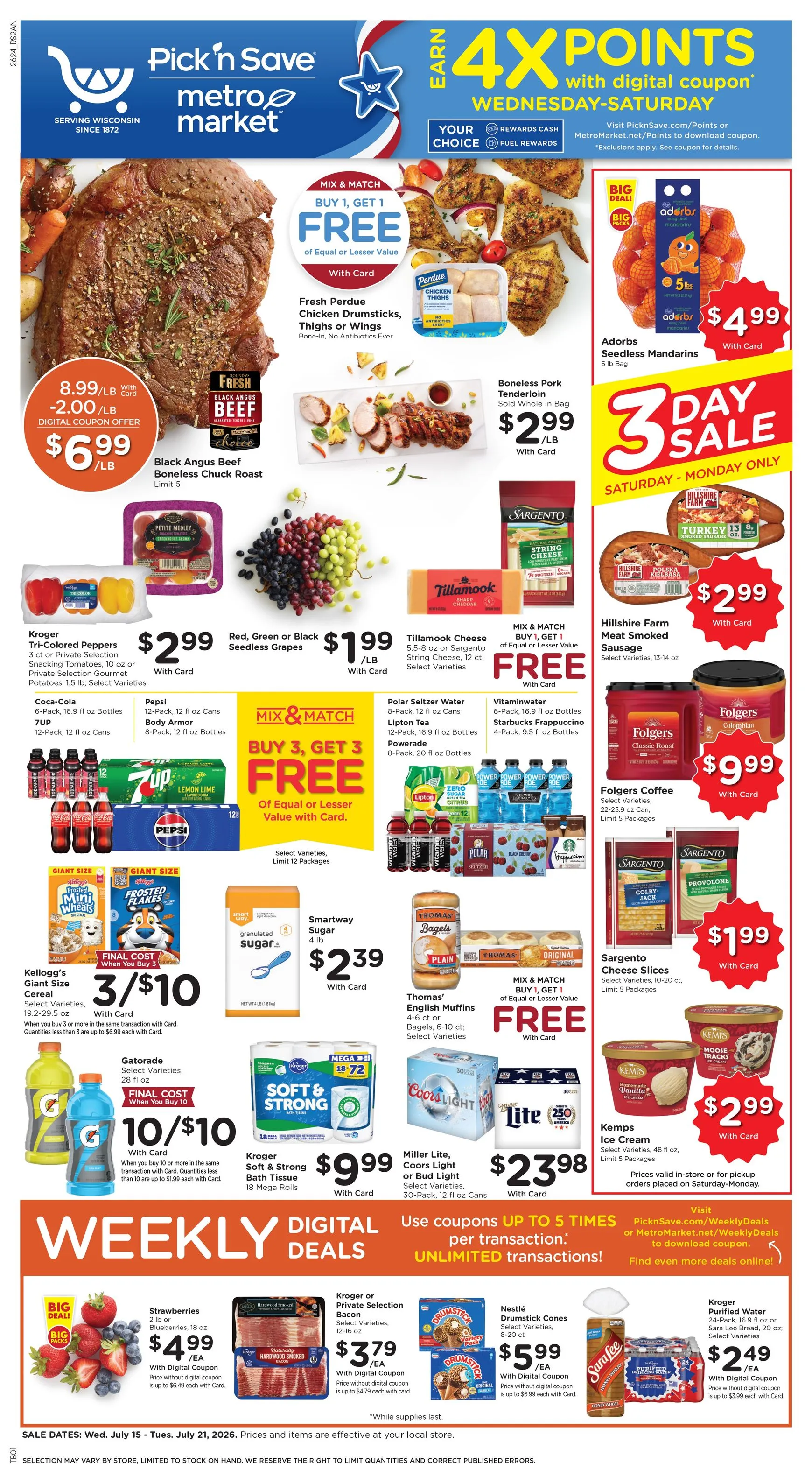 Current Pick'n Save leaflet valid from Wednesday 07/15/2026 to Tuesday 07/21/2026