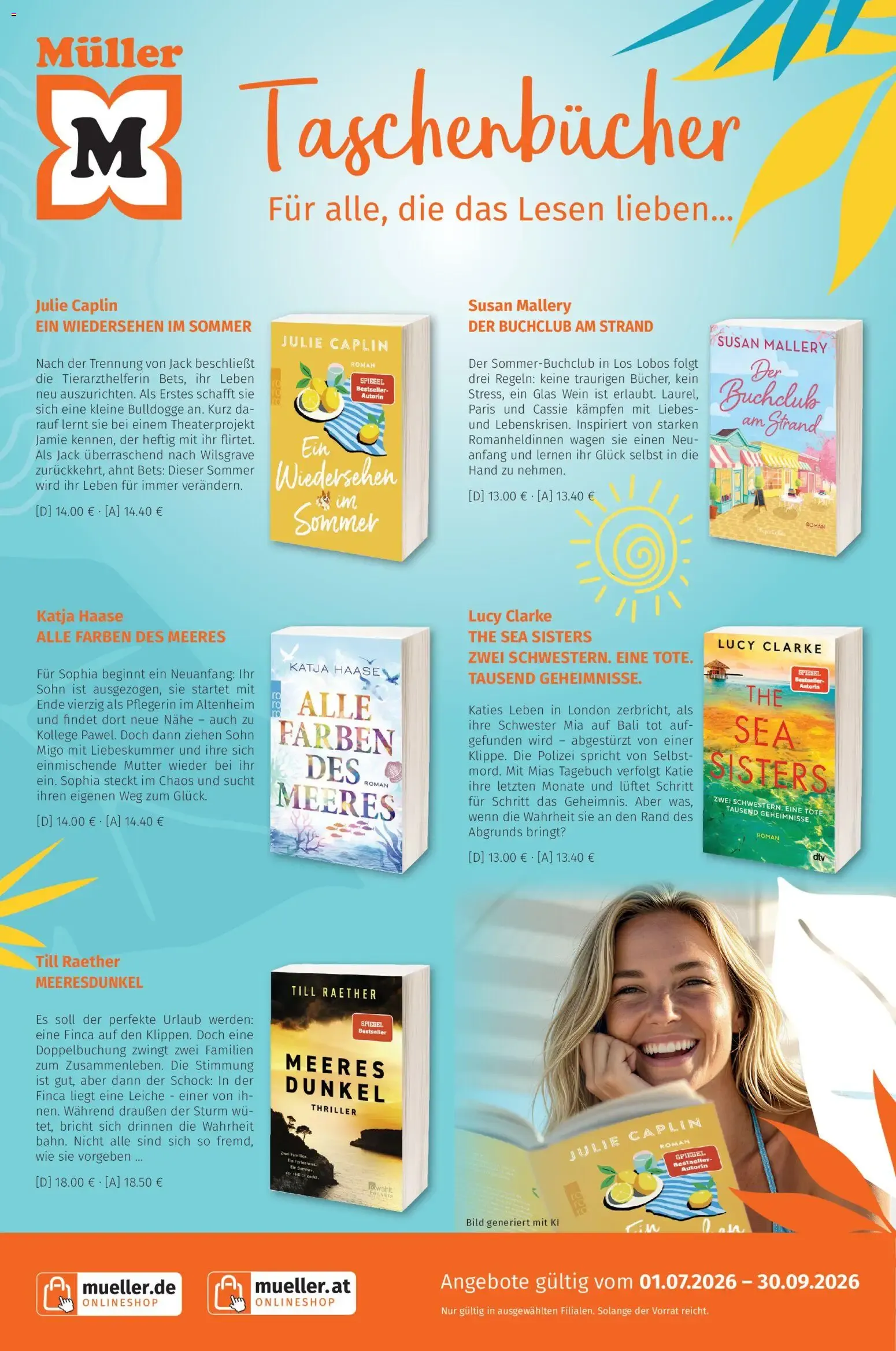 Müller Taschenbücher: Für alle, die das Lesen lieben... von 1. Juli bis 30. September 2026 - Prospekt seite 1