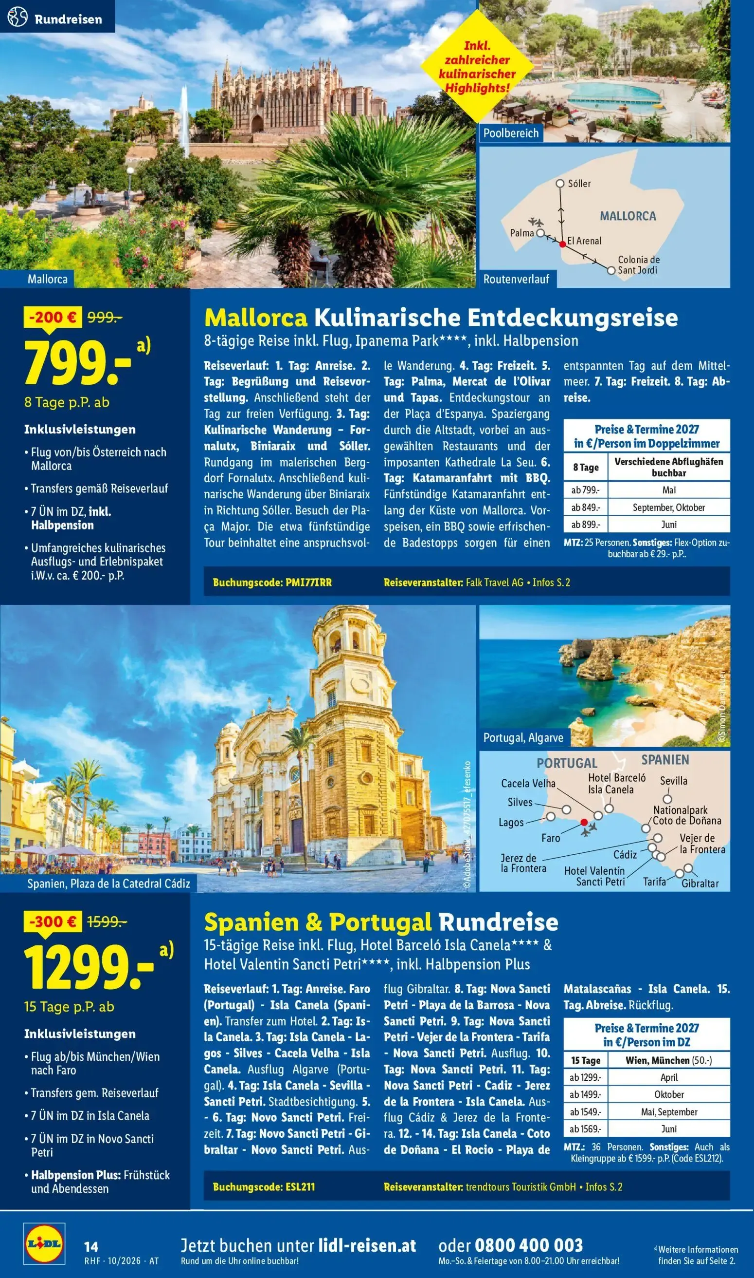 Lidl Reisen: Buchbar vom 30.09. bis 31.10.2026 von 30. September bis 31. Oktober 2026 - Flugblätt seite  14