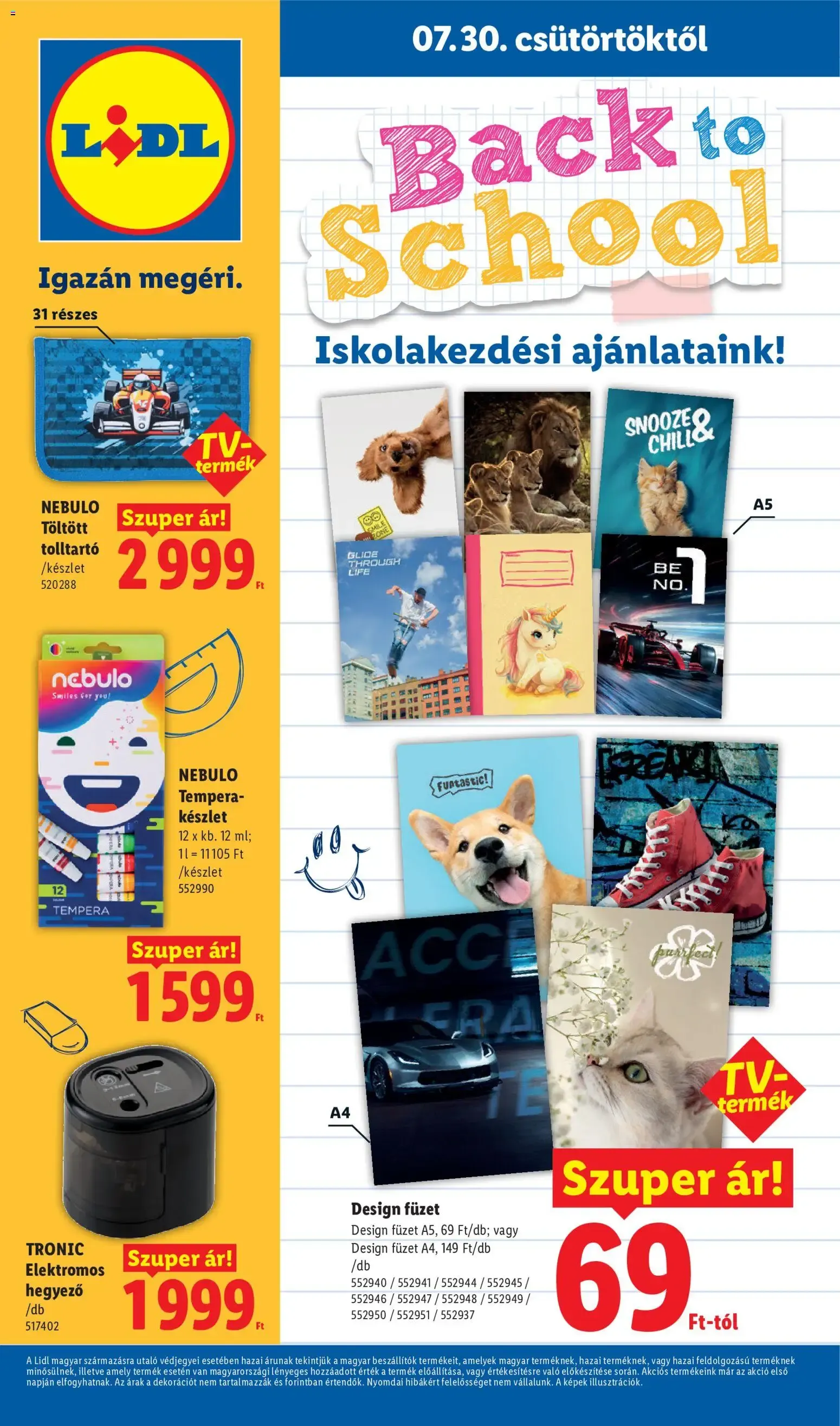 Lidl Iskolakezdési - 2026.07.30. -tól/töl > akció, lapozható szórólap 🛍️