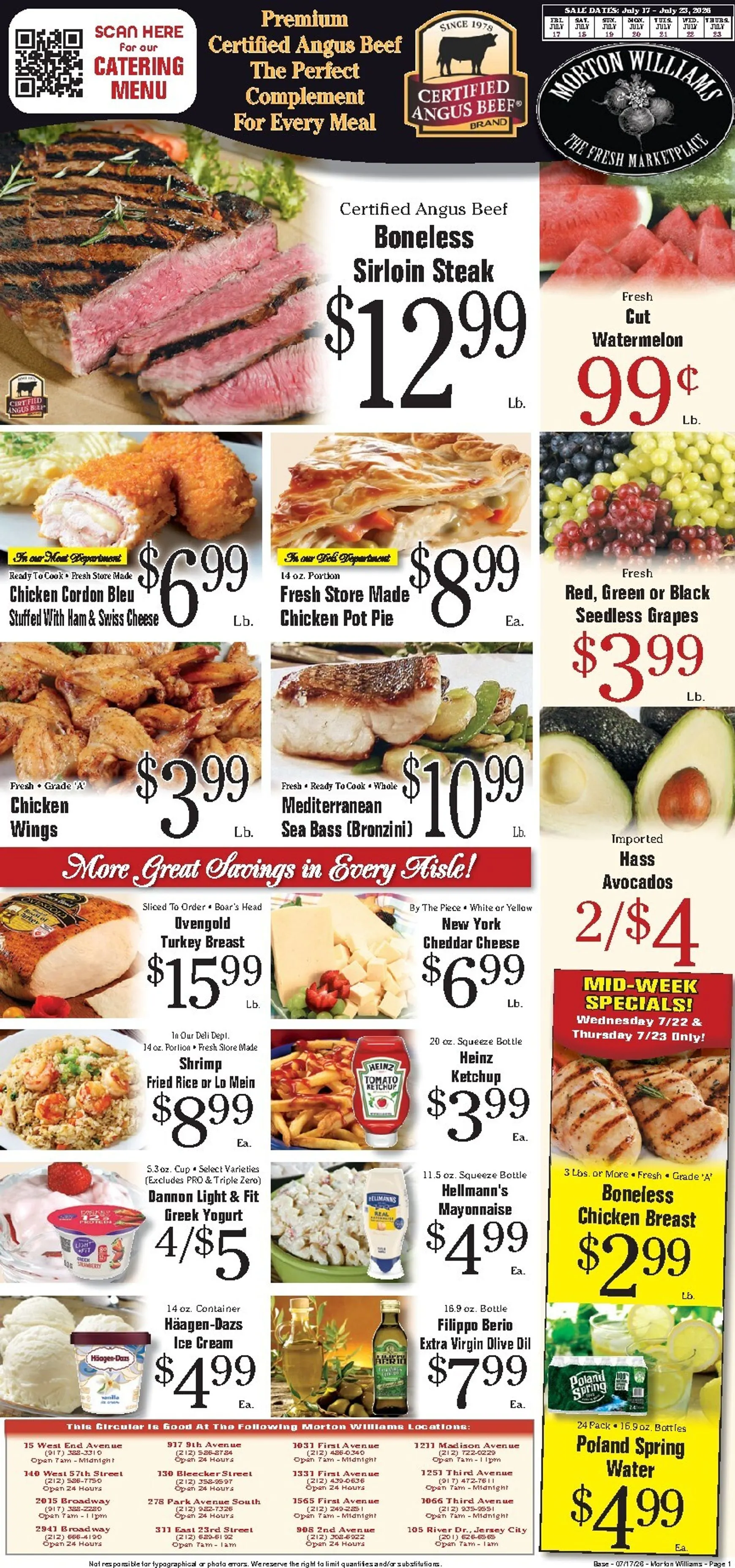 Weekly ad Current Morton Williams - Manhattan / Jersey City leaflet valid from Friday 07/17/2026 to Thursday 07/23/2026 from July 17 to July 23 2026 - Page 1