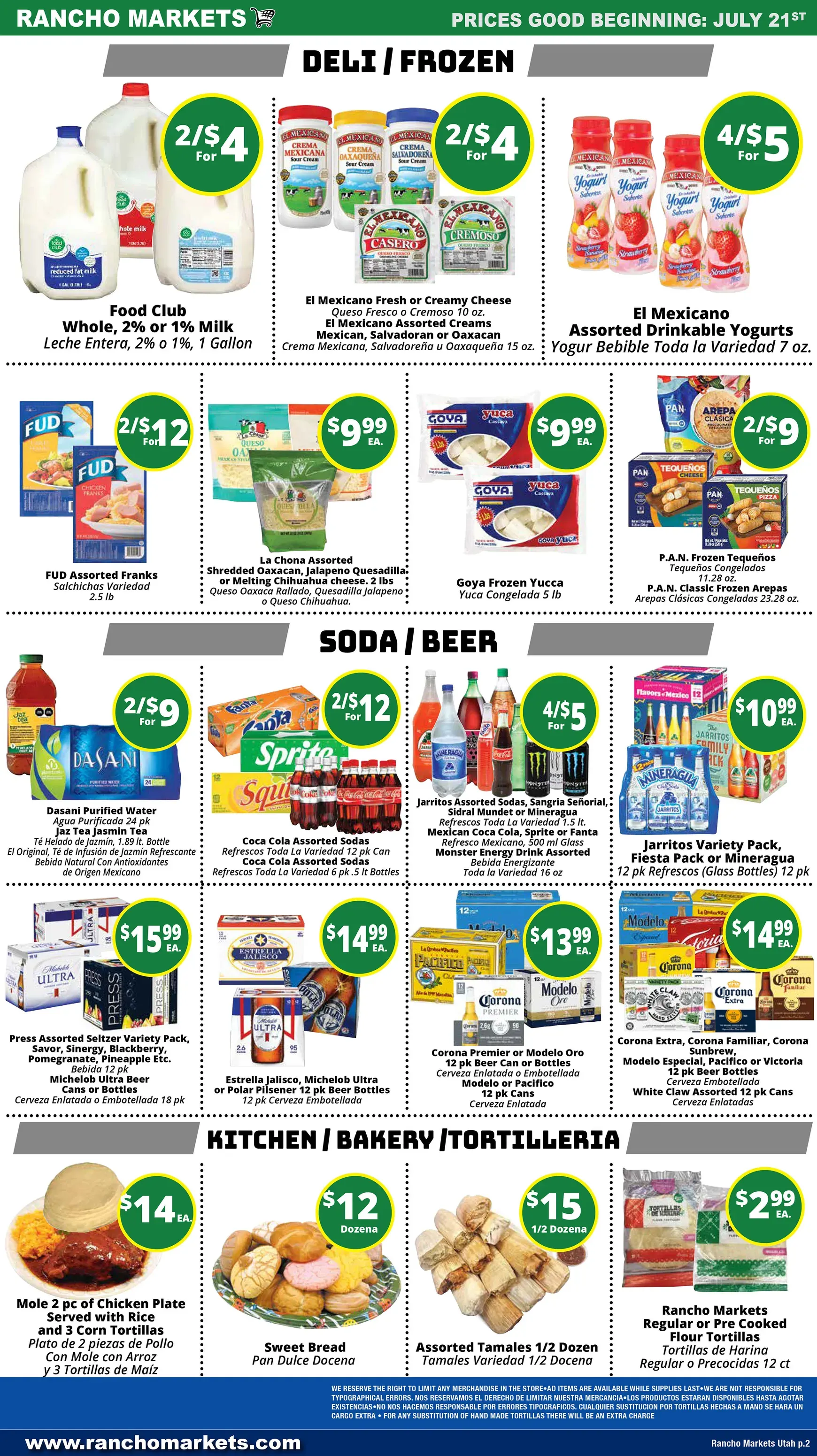 Weekly ad Current Rancho Markets leaflet valid from Tuesday 07/21/2026 to Monday 07/27/2026 from July 21 to July 27 2026 - Page 2