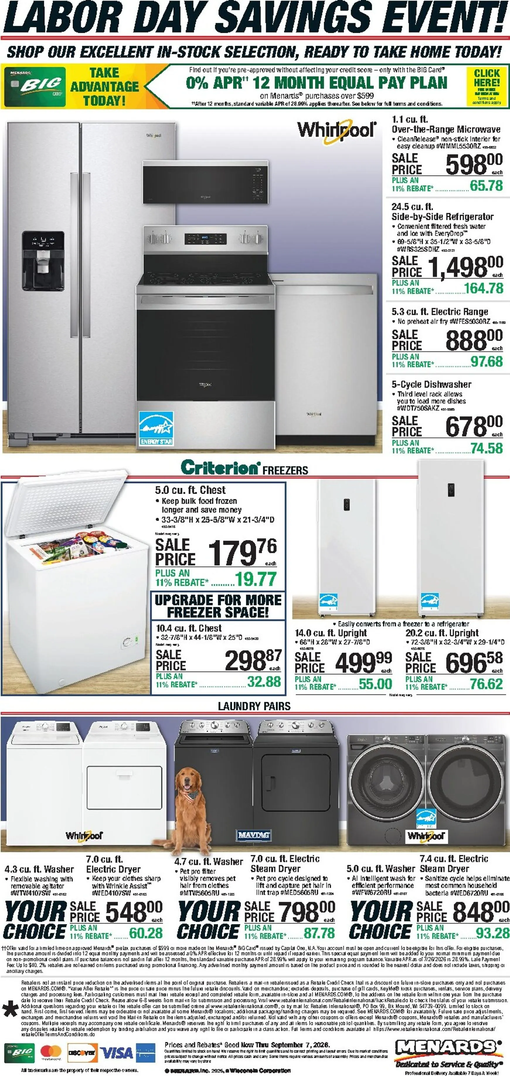 Weekly promotion Menards - Labor Day Savings Event spanning from August 27 to September 7 2026 - Page 1 for Catalogue 365