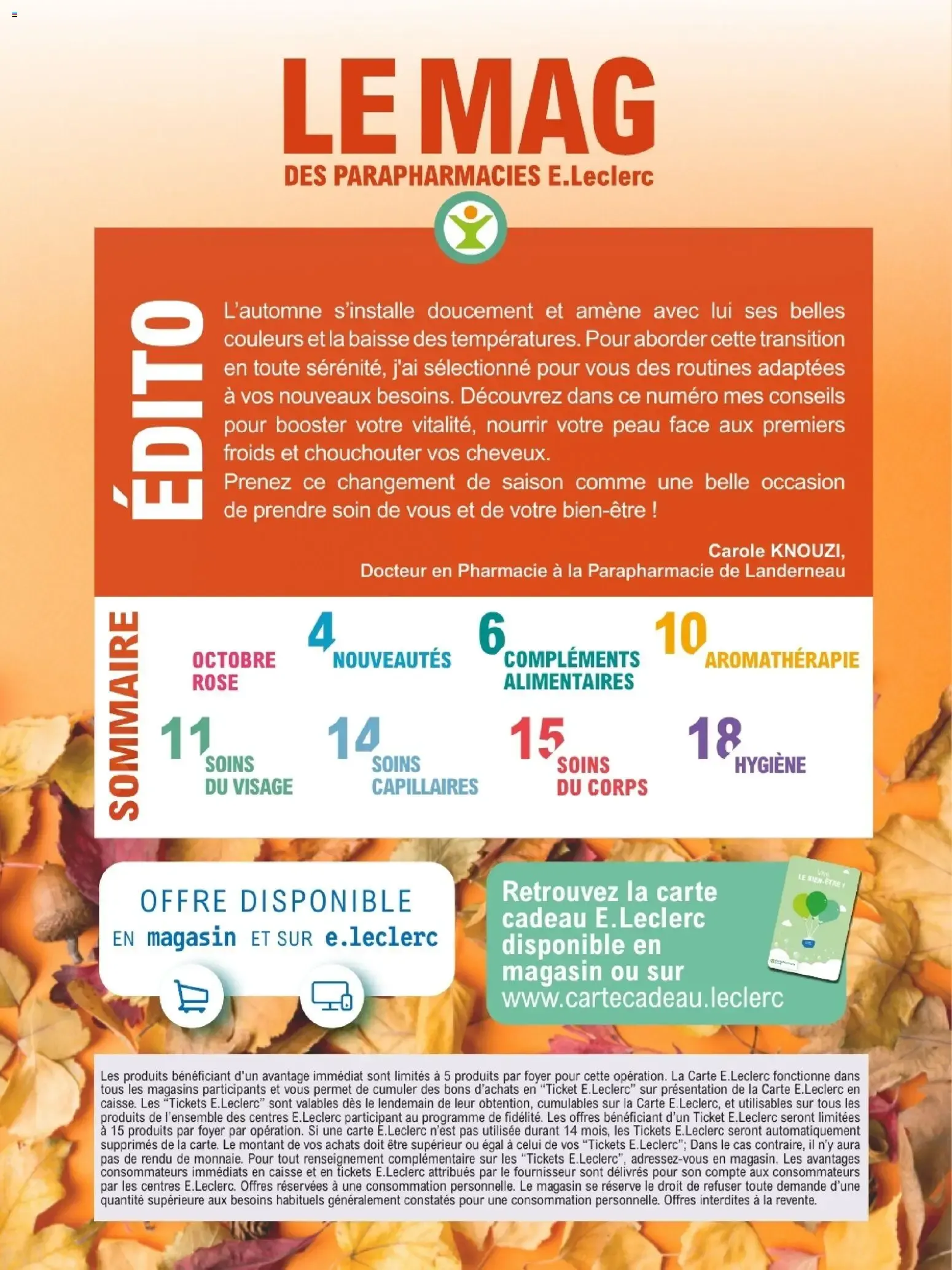 E.Leclerc Parapharmacie - Le Mag: Spécial Automne - Nos Conseils & Offres de Saison du 6 octobre au 31 octobre 2026 - Catalogue page 2