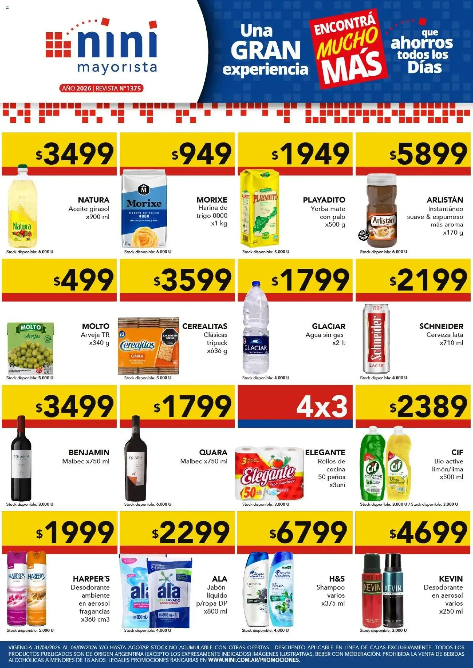 Ofertas de NINI Mayorista catálogo del 31/08/2026 - 06/09/2026 31 de agosto al 6 de septiembre 2026 - Página 1 del catálogo