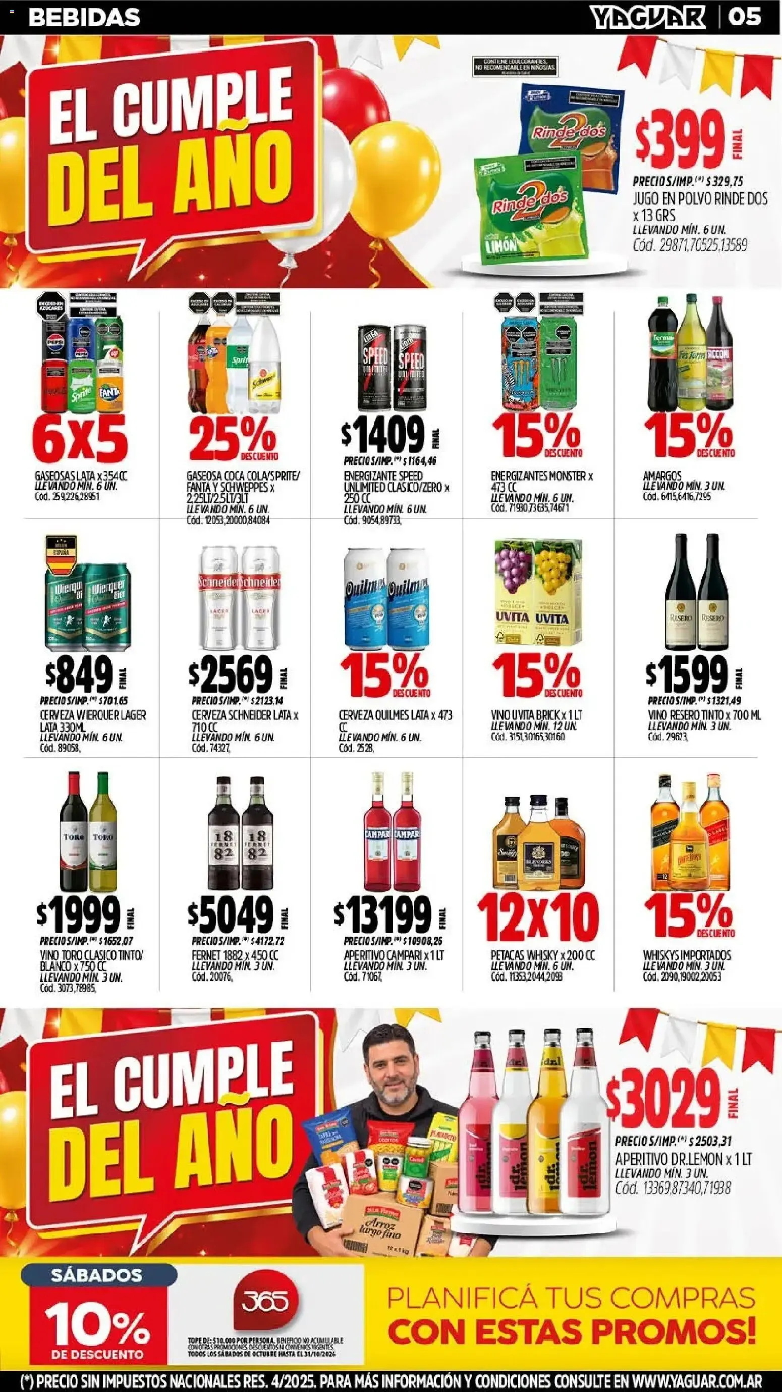 Ofertas de Mayorista Yaguar - El Cumple del Año 38 - Oferta Semanal Trelew 5 de octubre al 11 de octubre 2026 - Página 3 del catálogo