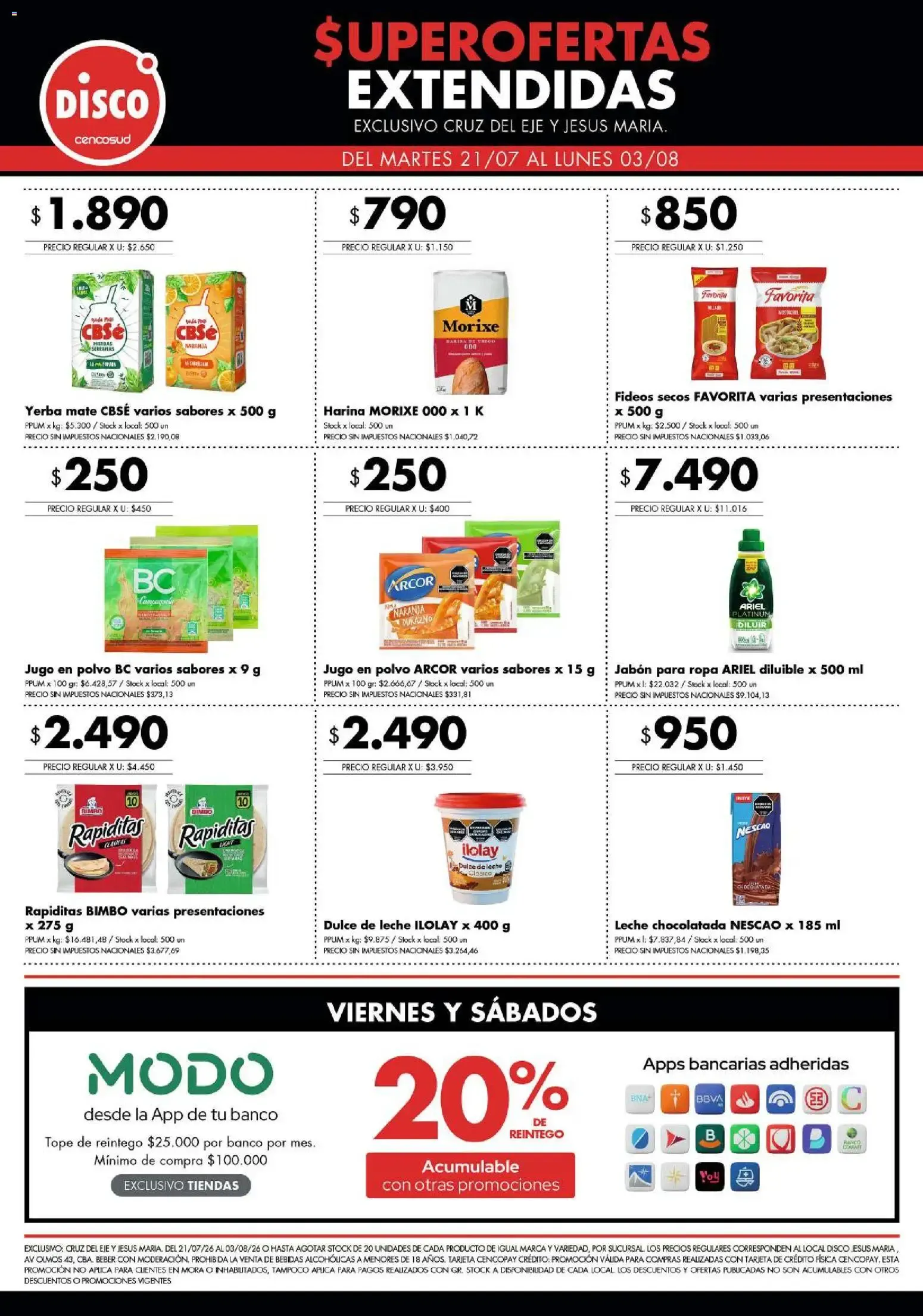 Ofertas de Super Ofertas Extendidas 21 de julio al 3 de agosto 2026 - Página 1 del catálogo