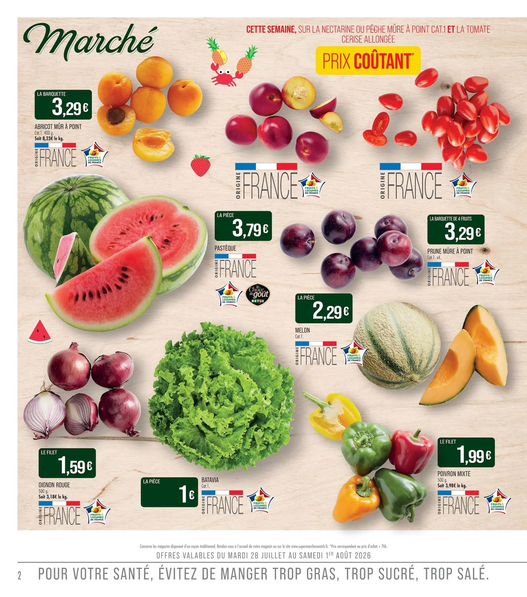Flyer Match pour la semaine prochaine du du mardi 28/07/2026 au du dimanche 09/08/2026 du 28 juillet au 9 août 2026 - Catalogue page 2