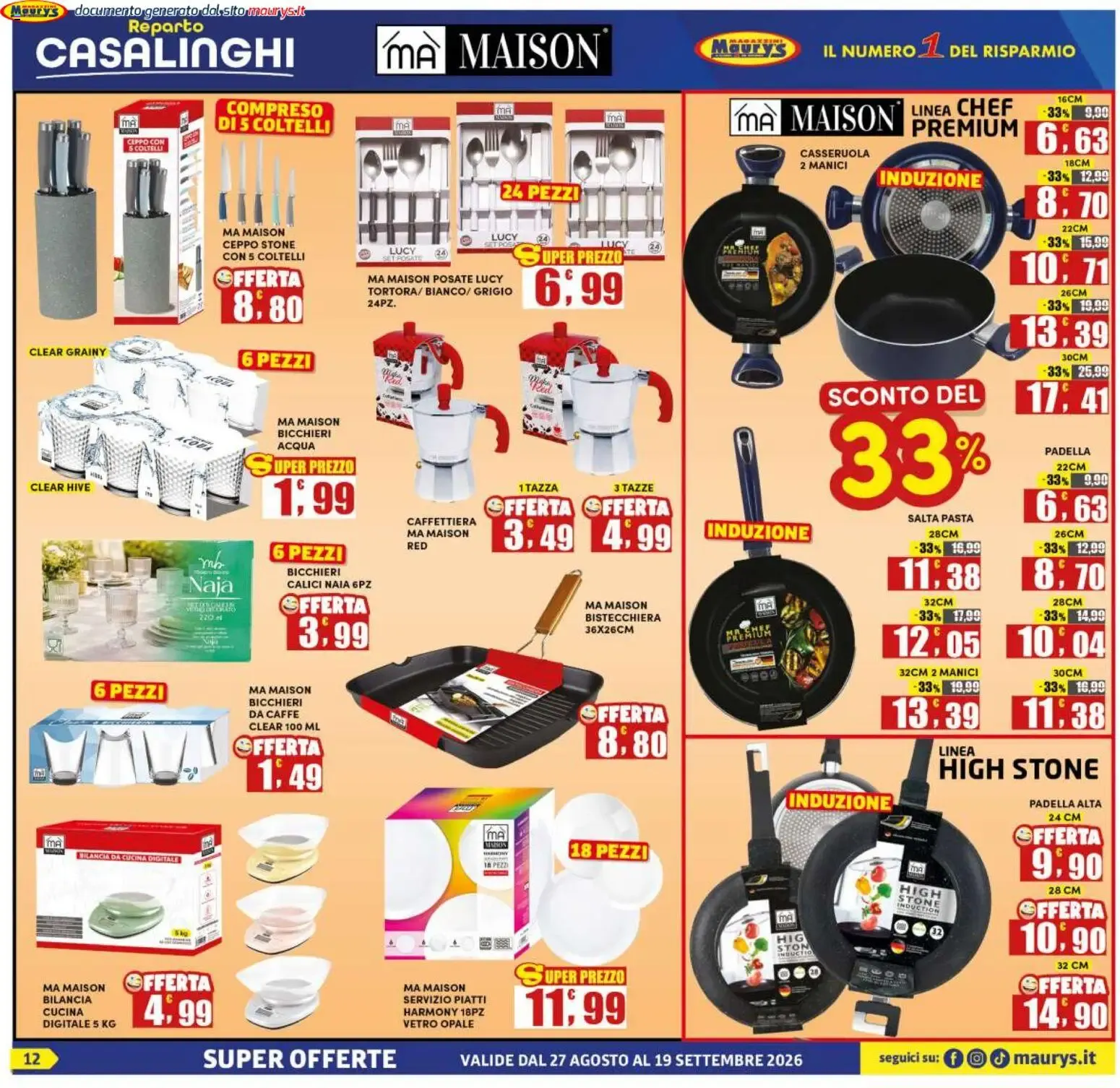 Maury's volantino dal 27/08/2026 - online Offerte da 27 agosto a 19 settembre di 2026 - Pagina del volantino 12