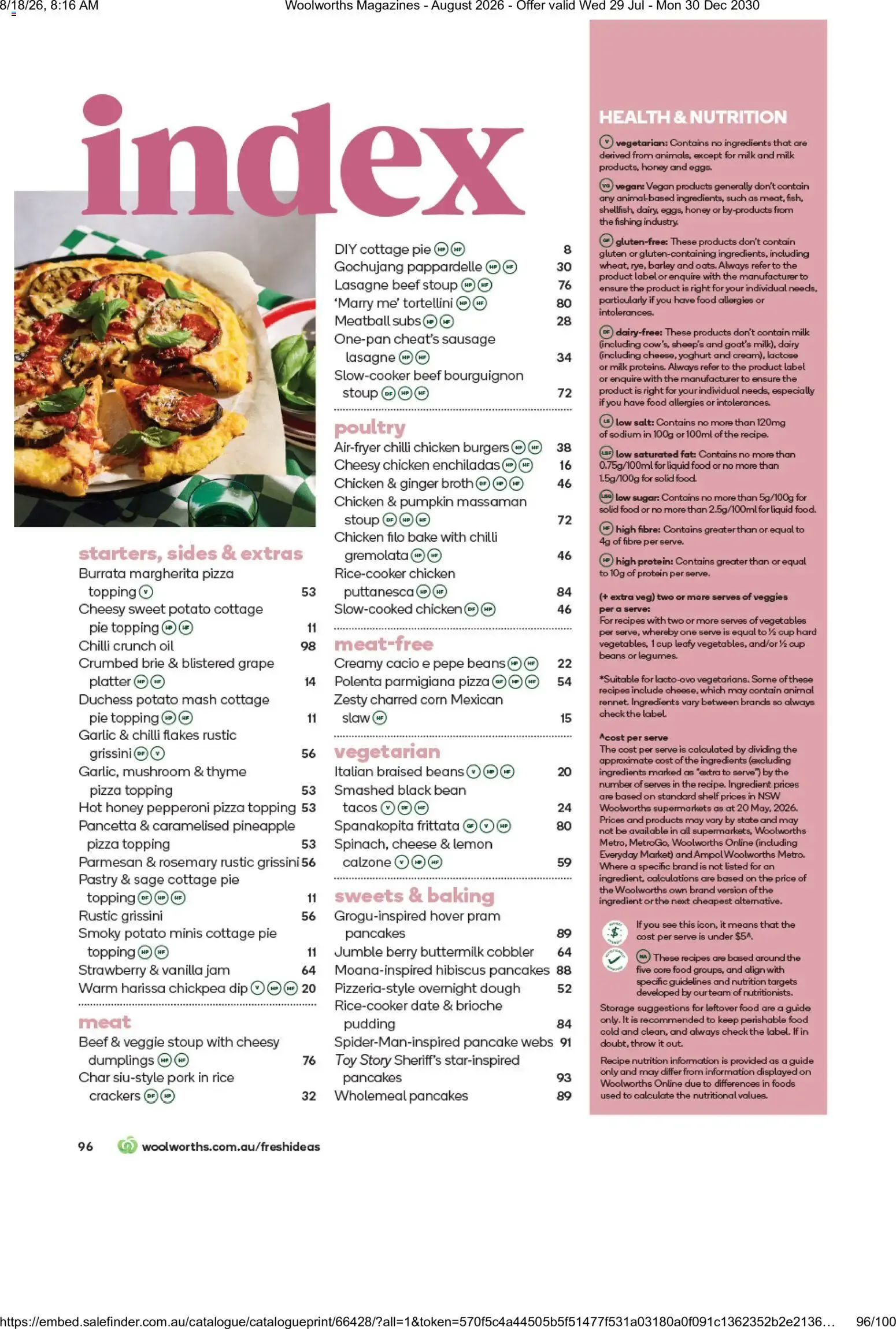Woolworths Fresh Ideas - August 2026 - Catalogue valid from 29 July to 30 December 2030 - page 96