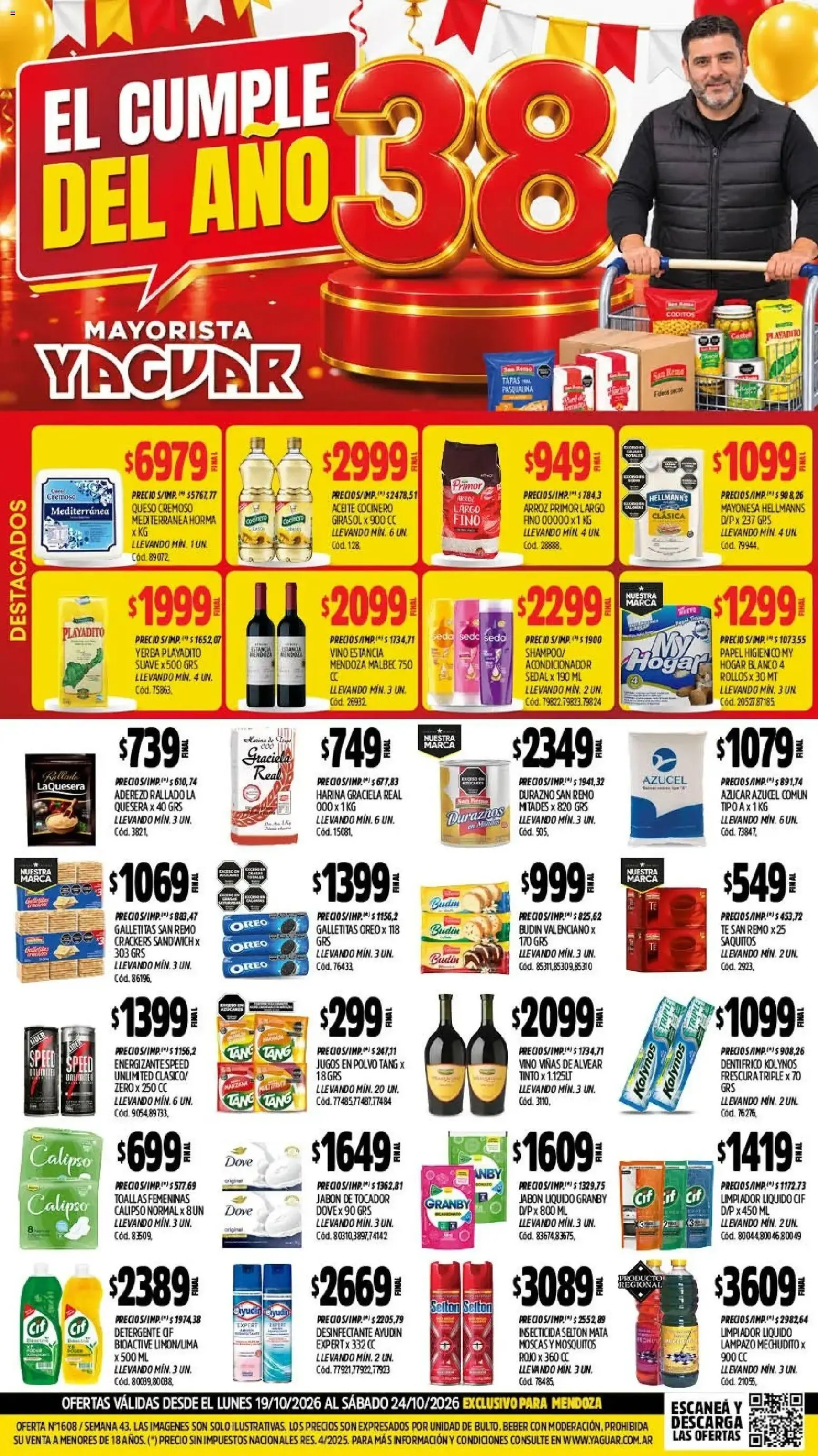 Ofertas de Mayorista Yaguar - El Cumple del Año 38 19 de octubre al 24 de octubre 2026 - Página 1 del catálogo