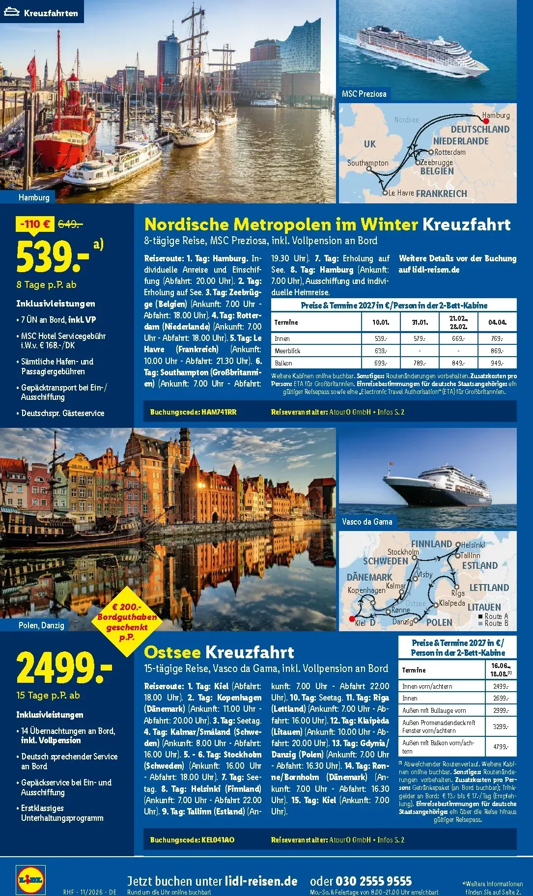 Lidl - Reise-Highlights Prospekt – von Mittwoch 28.10.2026 bis Montag 30.11.2026 von 28. Oktober bis 30. November 2026 - Prospekt seite 30