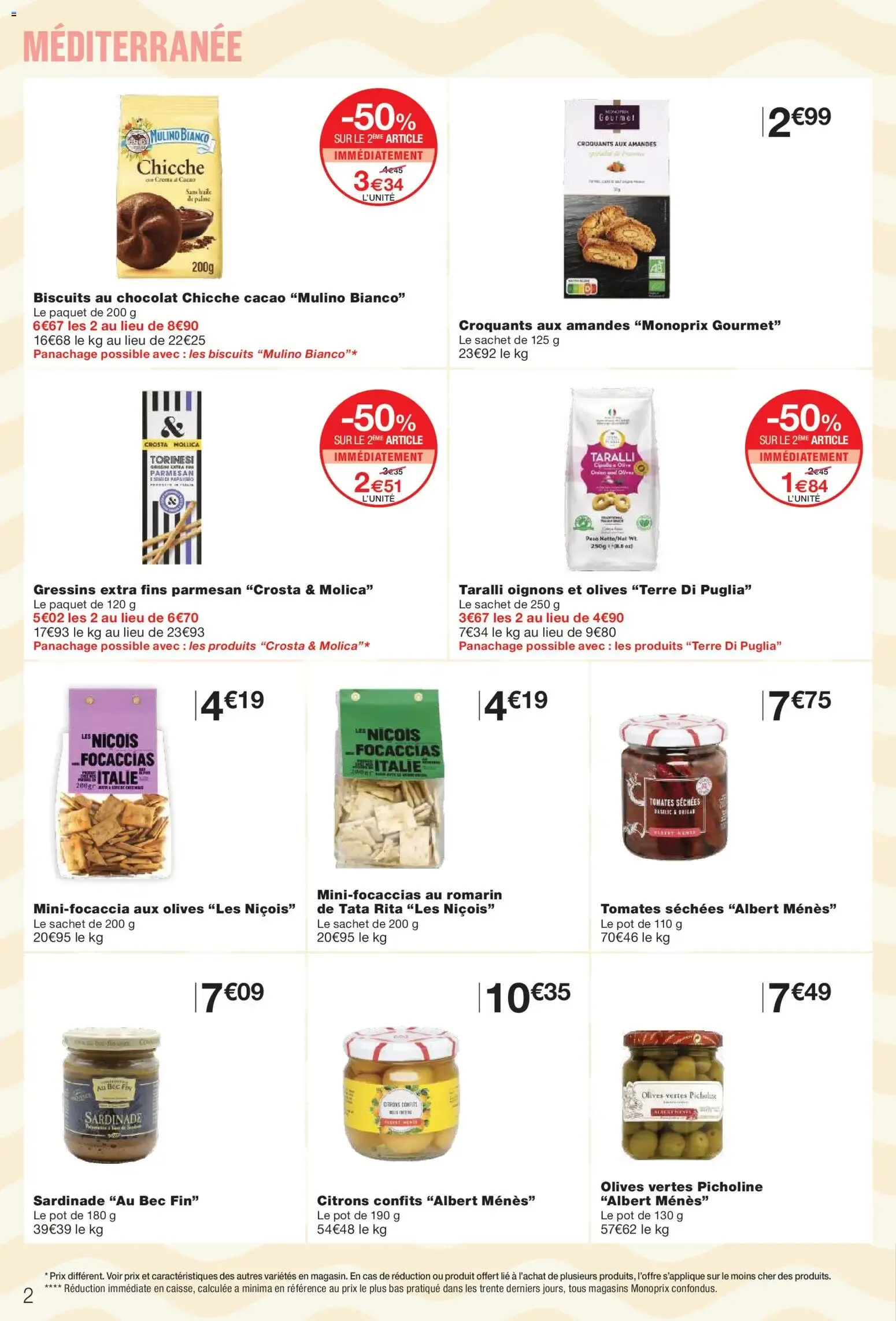 Monoprix: Hasta -50% en el 2do producto de una selección de productos mediterráneos du 2 juin au 14 juin 2026 - Catalogue page 2