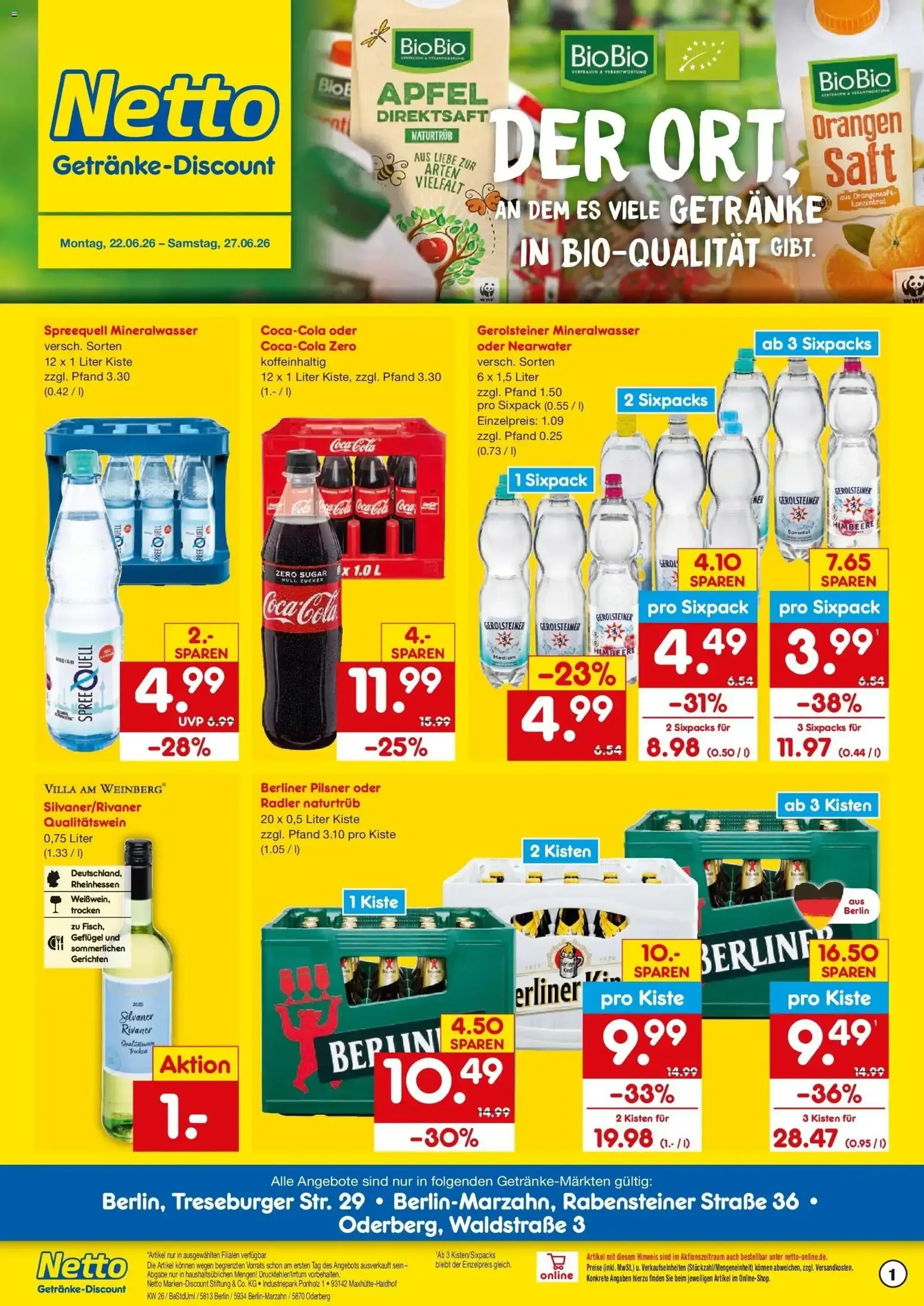 Netto Marken-Discount Prospekt Berlin (ab 22.06.2026) » Angebote von 22. Juni bis 27. Juni 2026 - Prospekt seite 1