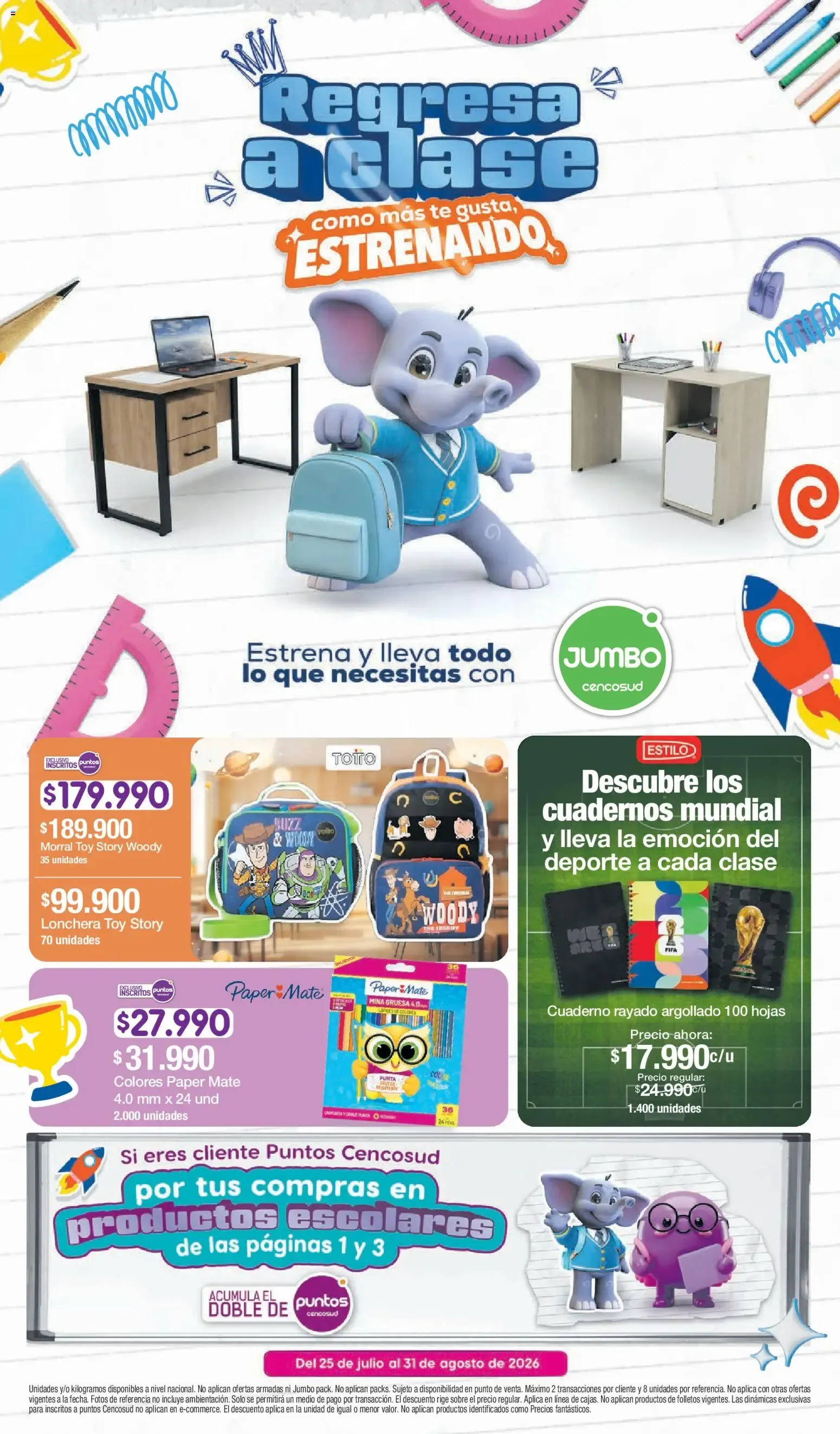 Catalogo de Jumbo Regresa a clase desde el 25/07/2026 > Revistas Agosto 25 de julio al 31 de agosto 2026 - Pag 1