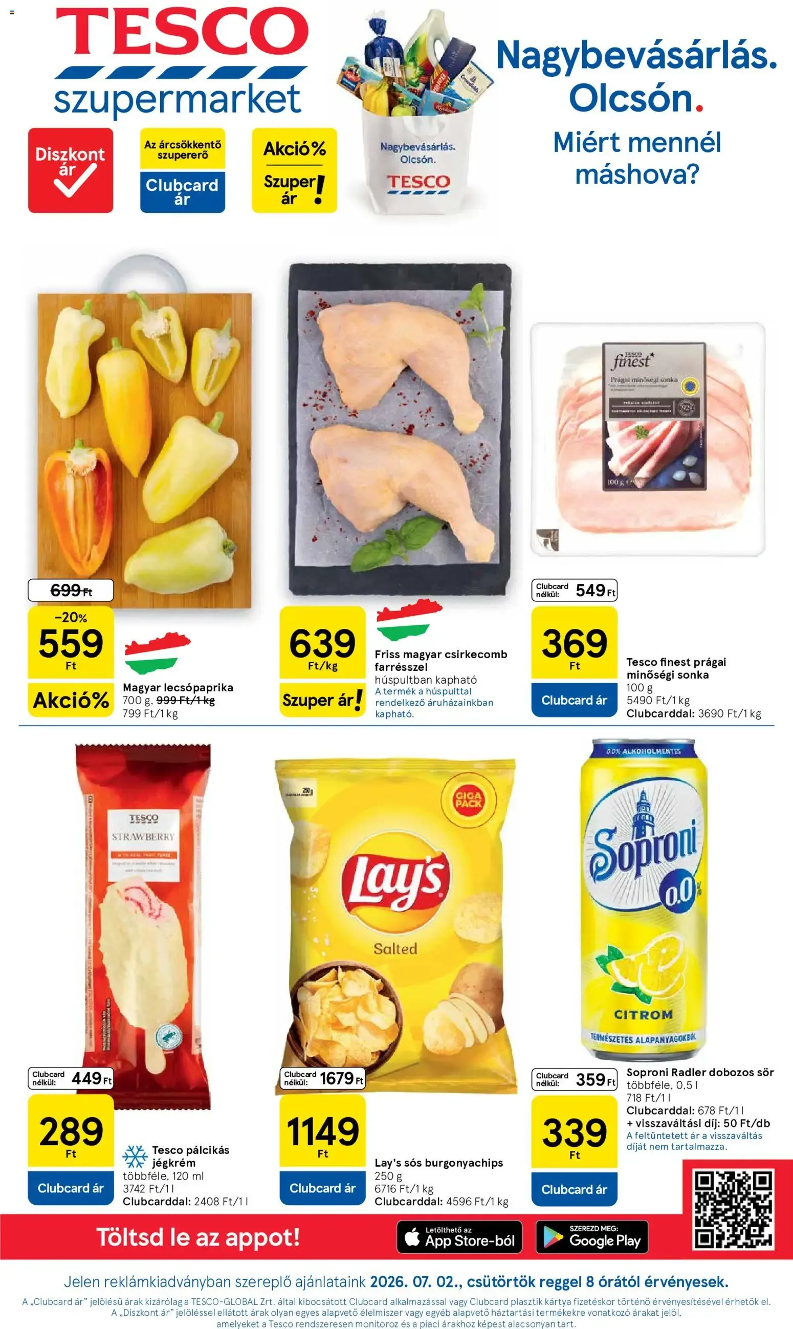 Katalógus Tesco Szupermarket akciós újság - 2026.07.02.-tól - online július 2.-tól július 8.-ig 2026. - Oldal 1