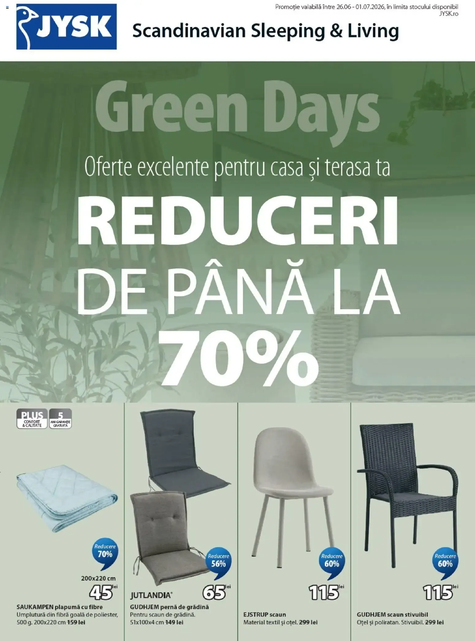 Catalog JYSK Green Days de la 26 iunie până la 1 iulie 2026 - Revista Pagina 1