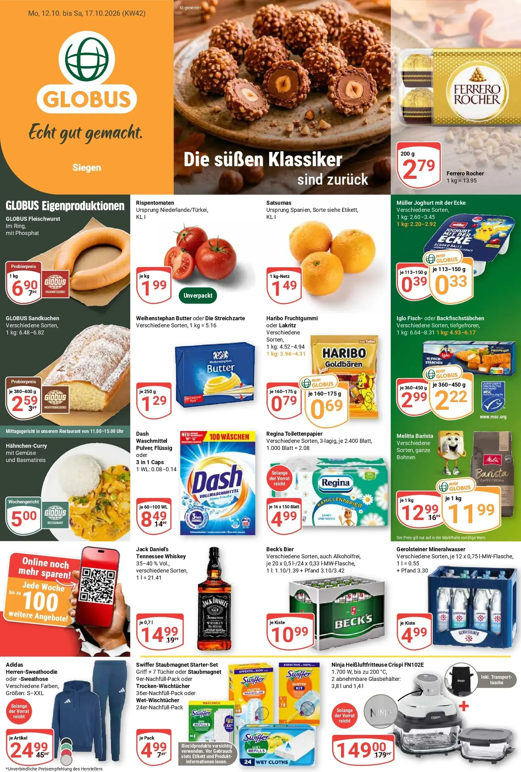 Globus - Siegen Prospekt – von Montag 12.10.2026 bis Samstag 17.10.2026 von 12. Oktober bis 17. Oktober 2026 - Prospekt seite 1