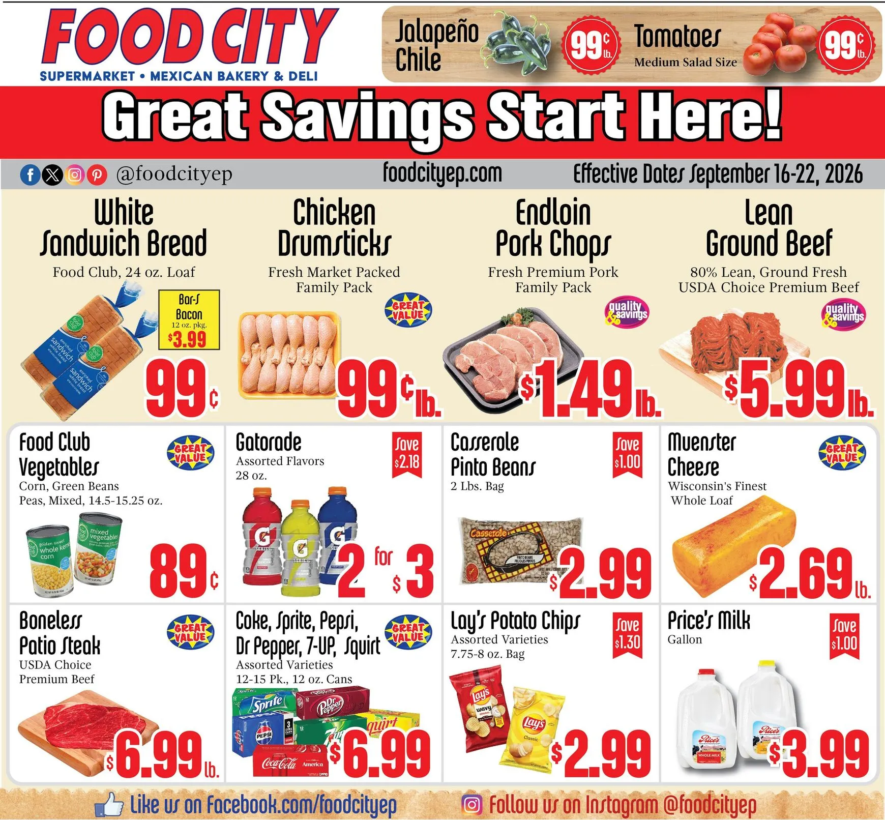 Current Food City leaflet valid from Wednesday 09/16/2026 to Tuesday 09/22/2026