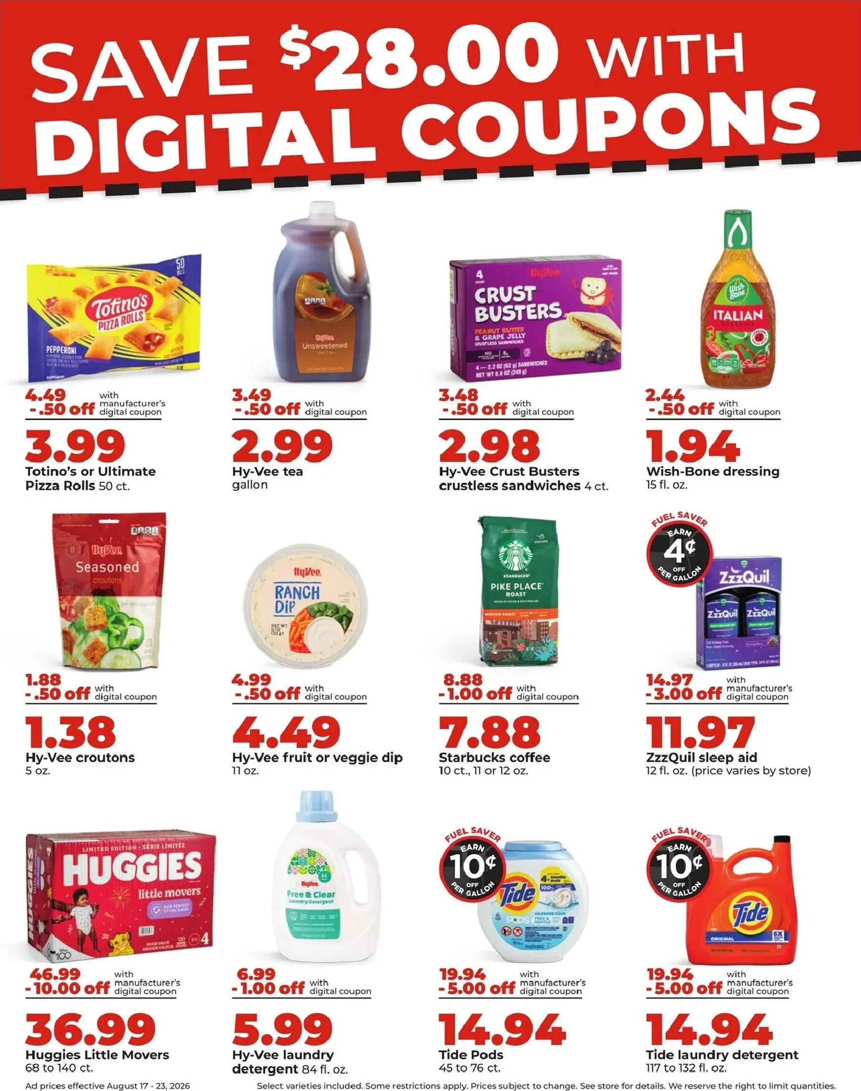Weekly promotion Current Hy Vee leaflet valid from Monday 08/17/2026 to Sunday 08/23/2026 spanning from August 17 to August 23 2026 - Page 8 for Catalogue 365