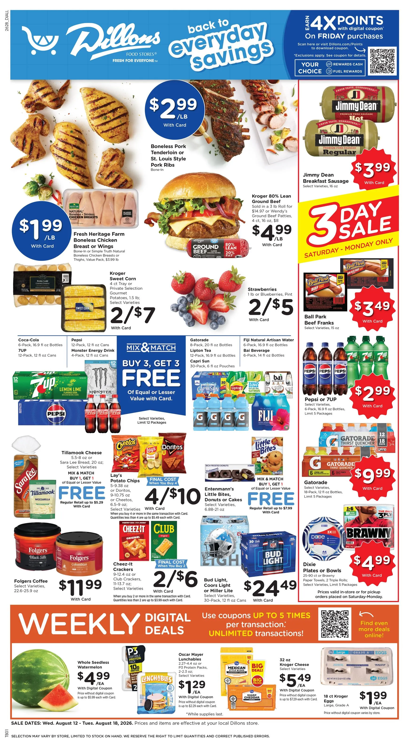 Weekly ad Current Dillons leaflet valid from Wednesday 08/12/2026 to Tuesday 08/18/2026 from August 12 to August 18 2026 - Page 1