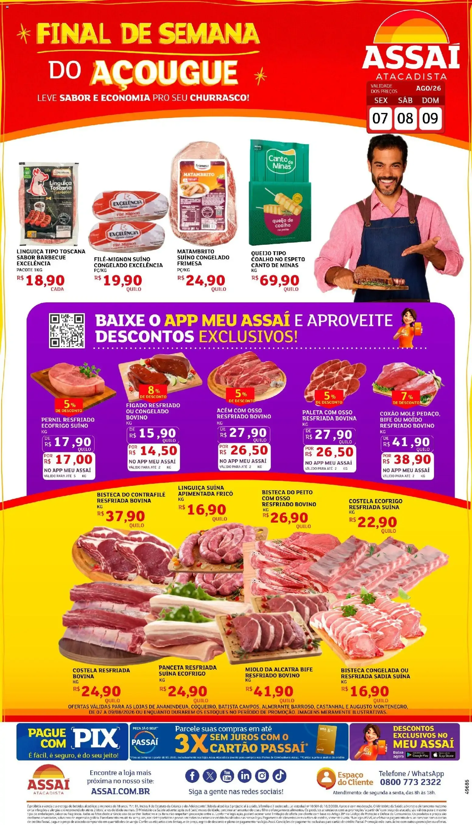 Encarte de Assaí Atacadista ofertas - PA de 07/08/2026 | Promoções Online 7 de agosto até 9 de agosto 2026 - Pagina 1
