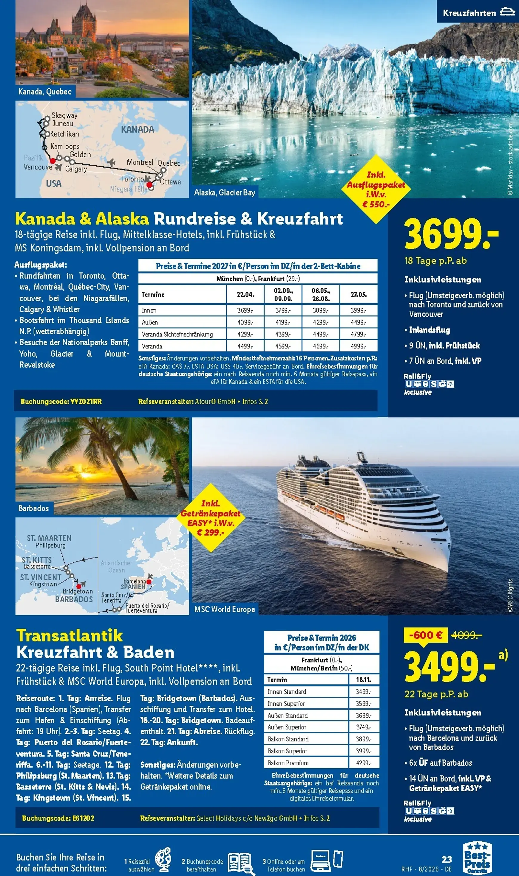 Lidl August Reise-Highlights Prospekt – von Mittwoch 29.07.2026 bis Montag 31.08.2026 von 29. Juli bis 31. August 2026 - Prospekt seite 23