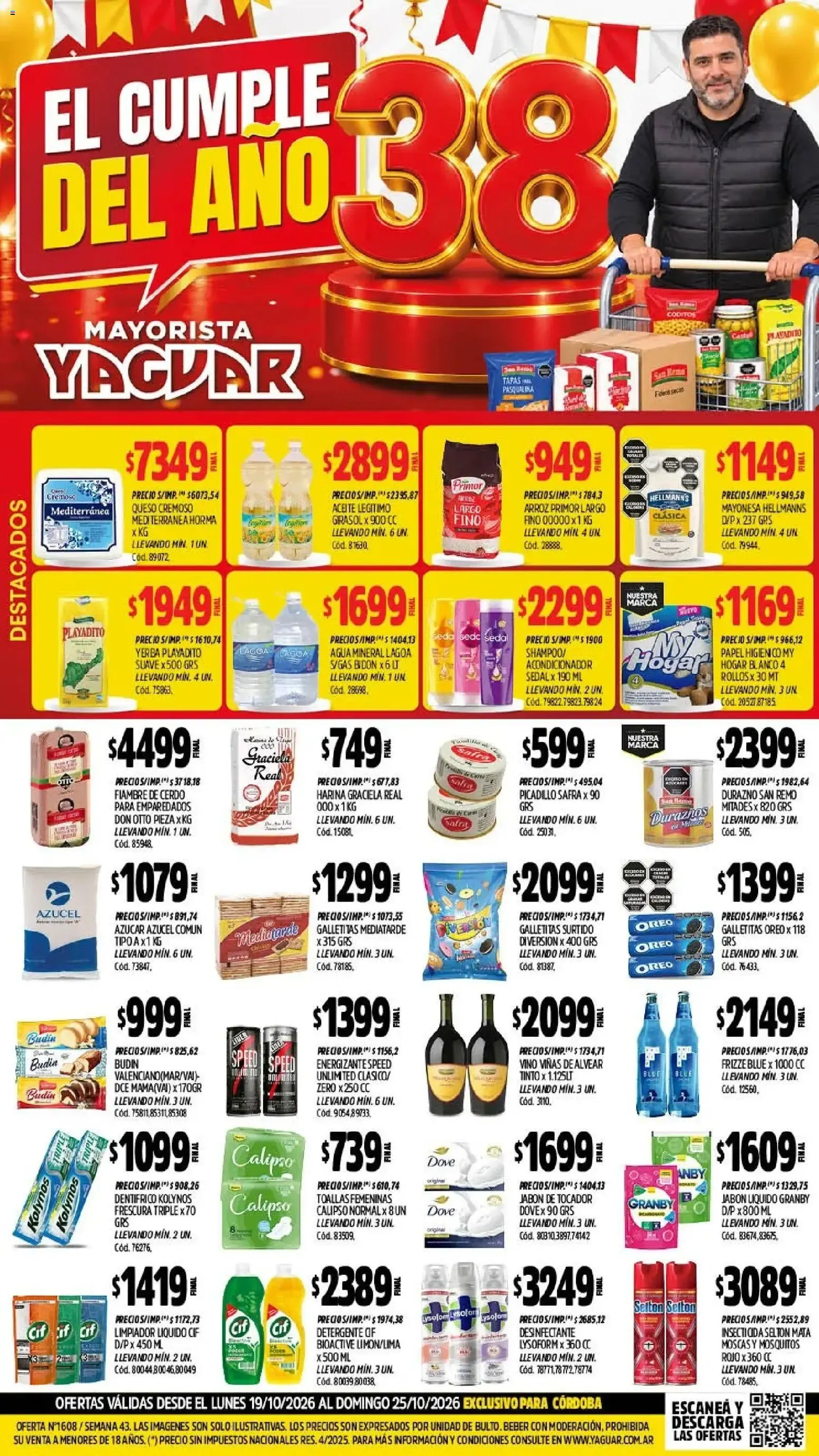 Ofertas de Mayorista Yaguar - El Cumple del Año 19 de octubre al 25 de octubre 2026 - Página 1 del catálogo